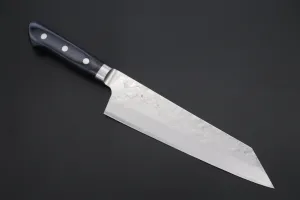 JCK Natures 青雲 Blue Clouds Series BCBP-2 Blue Steel No.2 Nashiji Bunka (Kiritsuke) 190mm (7.4 inch, Royal Blue-Purple Pakka Wood Handle)