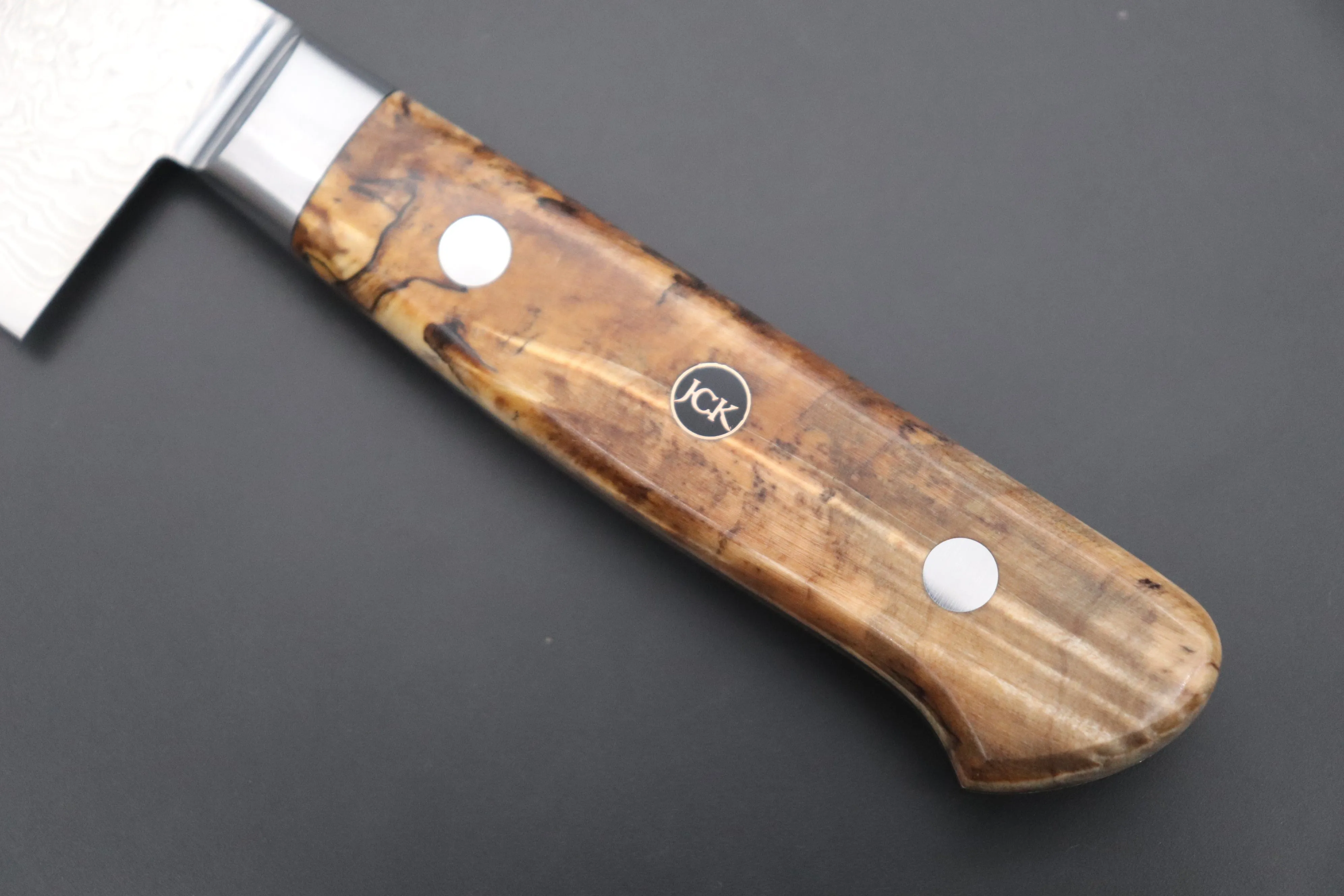 JCK Original Kagayaki Grand Canyon R-2 White & Silver Damascus Series GCYU-35 Kiritsuke Gyuto 200mm (7.8 Inch)