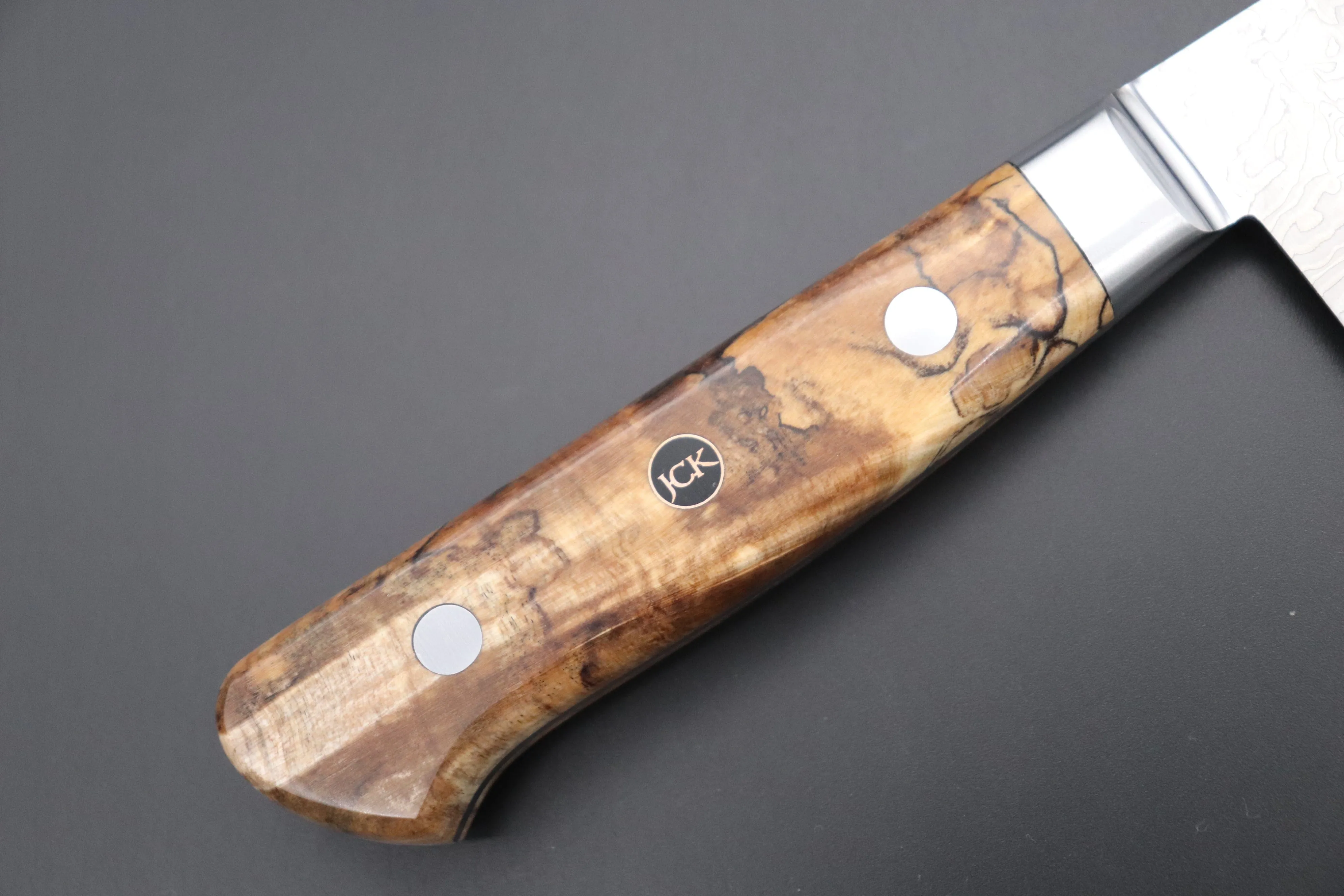 JCK Original Kagayaki Grand Canyon R-2 White & Silver Damascus Series GCYU-35 Kiritsuke Gyuto 200mm (7.8 Inch)