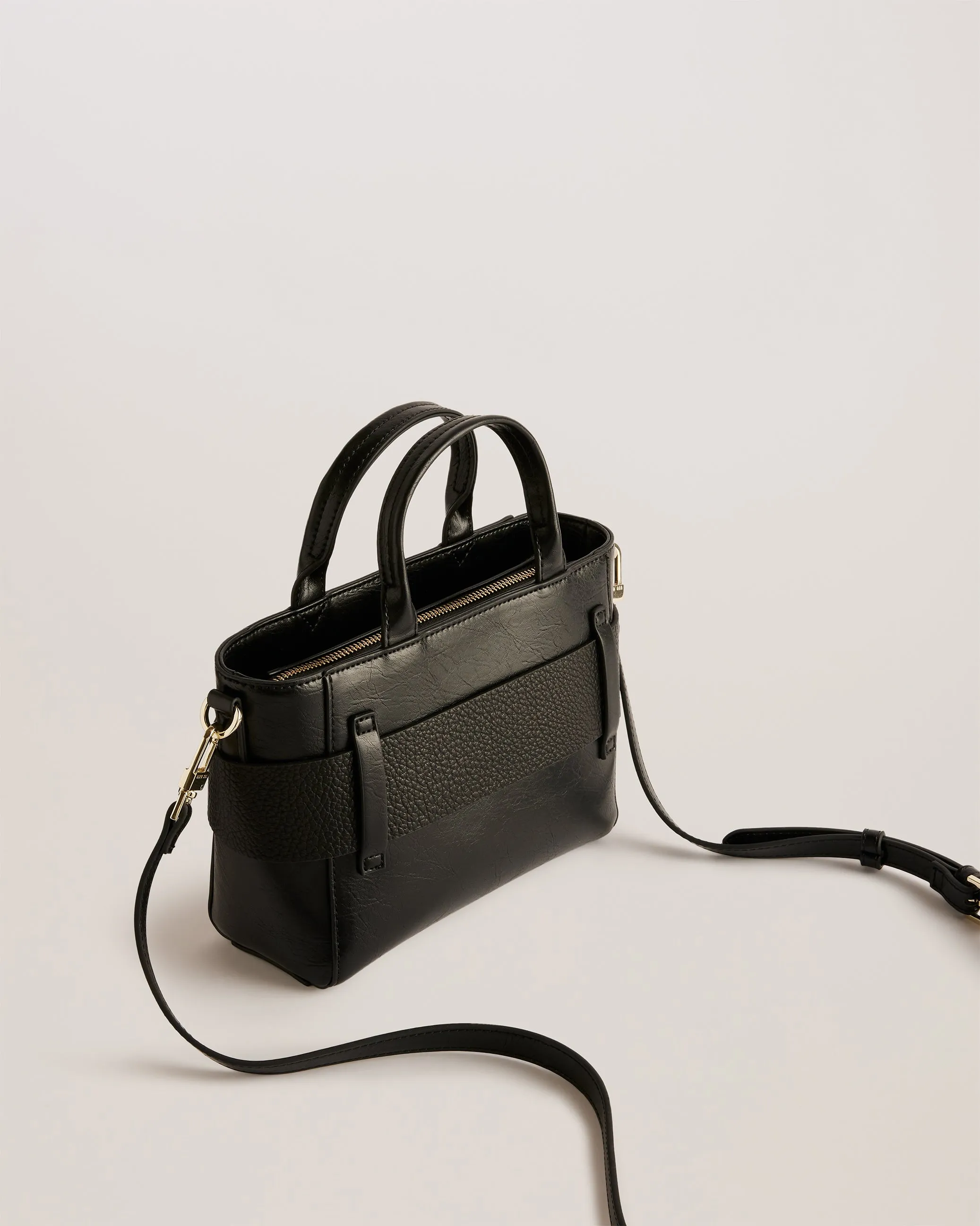 Jimisie Mini Knot Bow Faux Leather Bag Black