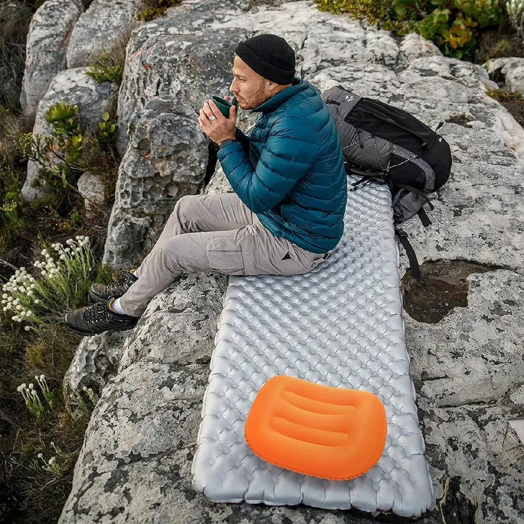 KILIROO Inflatable Camping Travel Pillow - Orange