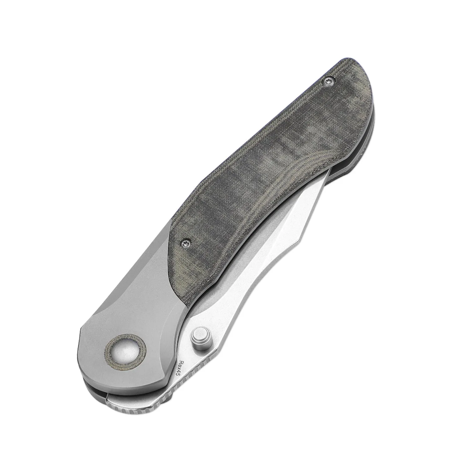 Kizer Mystic Rex45 Blade Titanium Micarta Handle Ki4636A1 (3.74 Stonewashded)