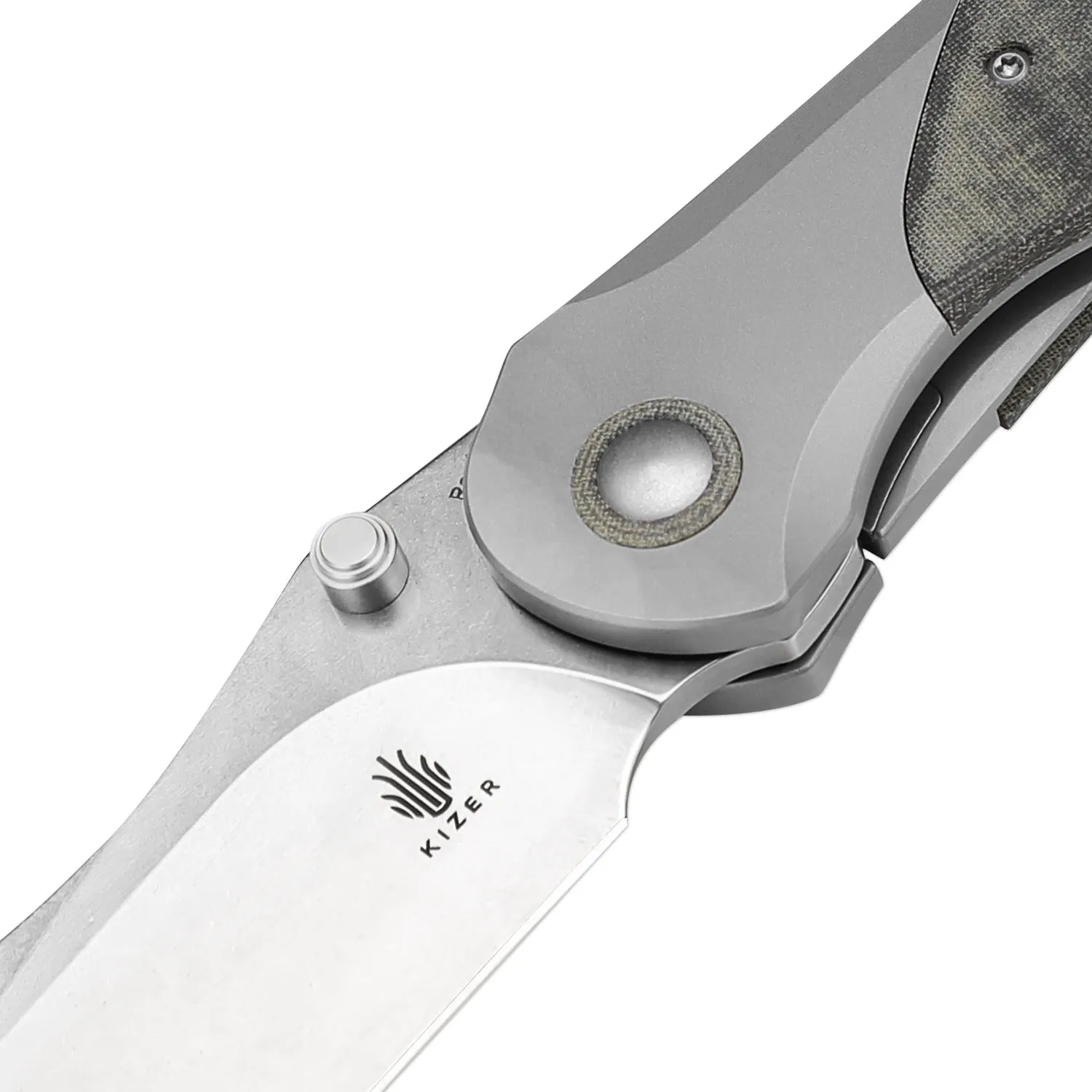 Kizer Mystic Rex45 Blade Titanium Micarta Handle Ki4636A1 (3.74 Stonewashded)
