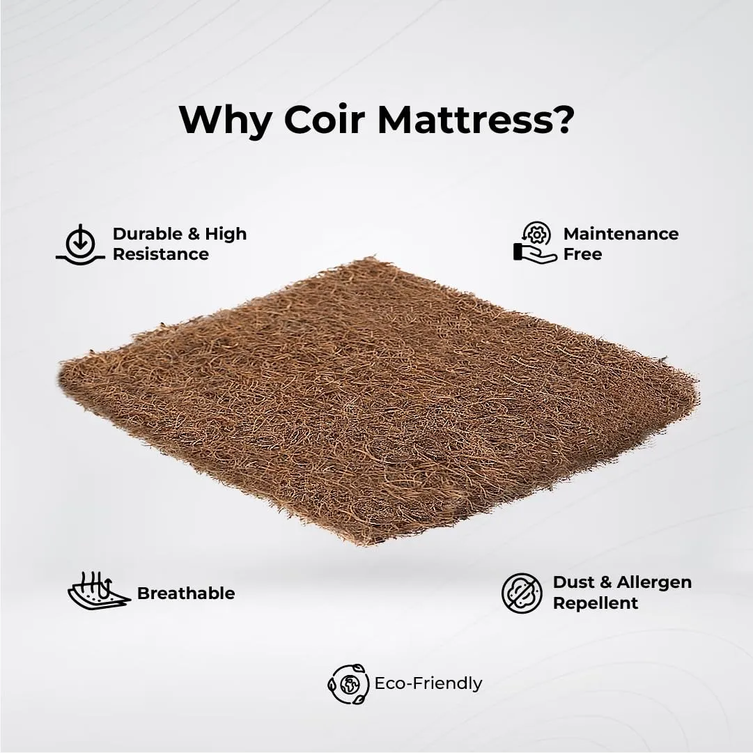 Kurl-On Mattress | Kurlo Bond Plus | Orthopedic 6-Inch Queen Size Bed Mattress (78x60x6 Inches, Medium Soft), Natural Coir   Bonded Foam, Soft Foam for Comfort.