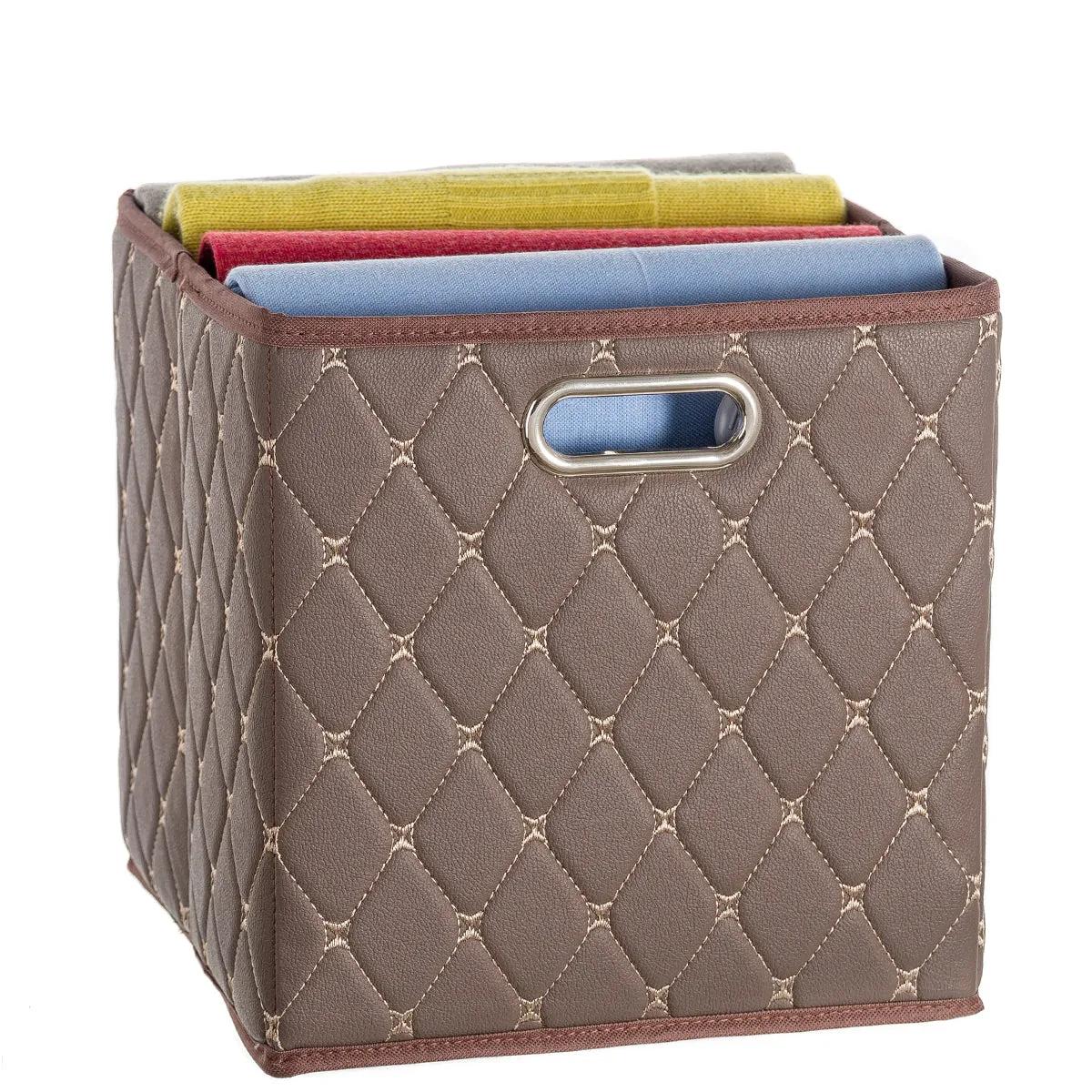 Leather Basket, Brown (Wholesale)