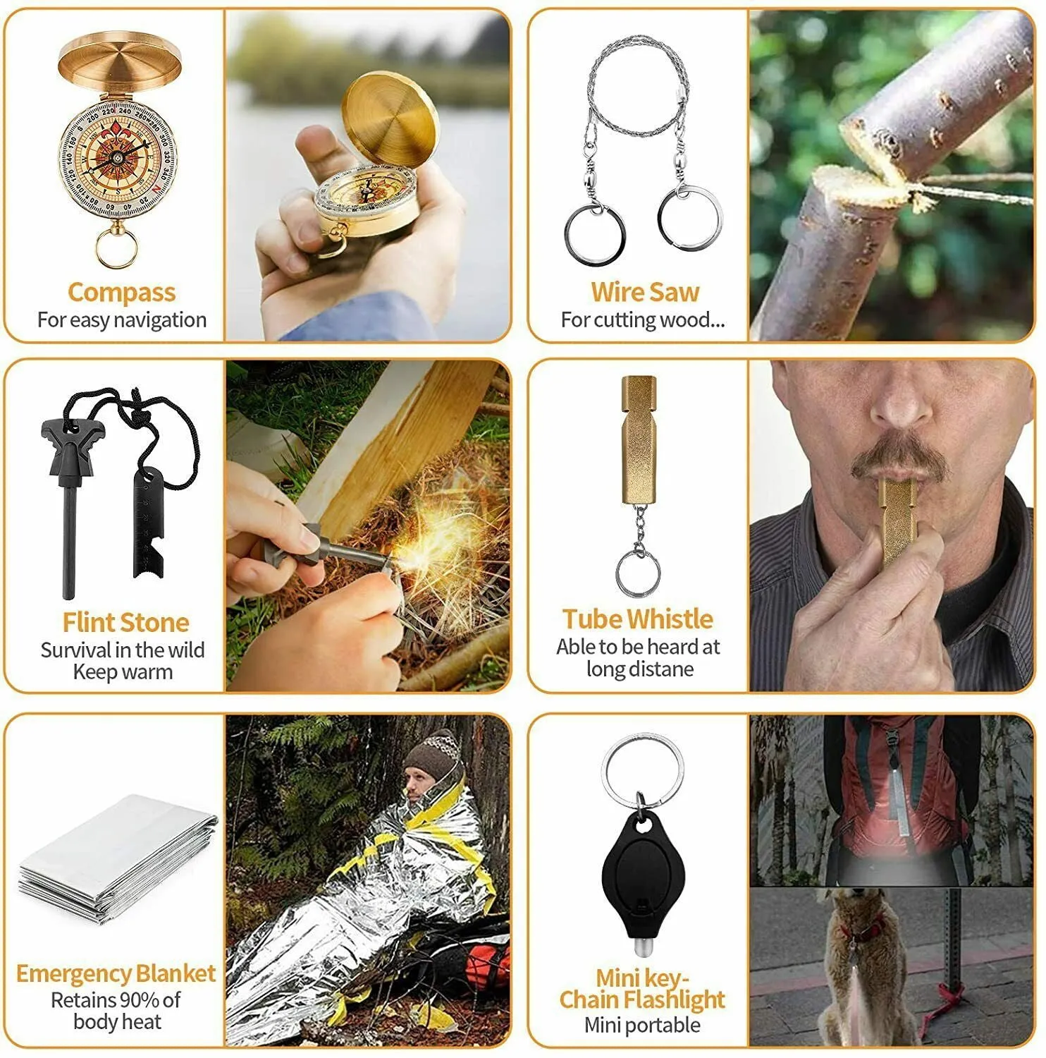 LovelyRLovely 14-In-1 Outdoor Emergency Survival Kit