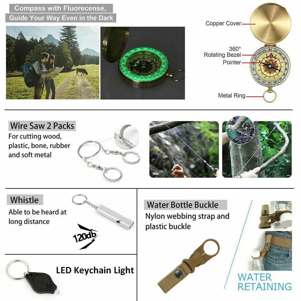 LovelyRLovely 14-In-1 Outdoor Emergency Survival Kit