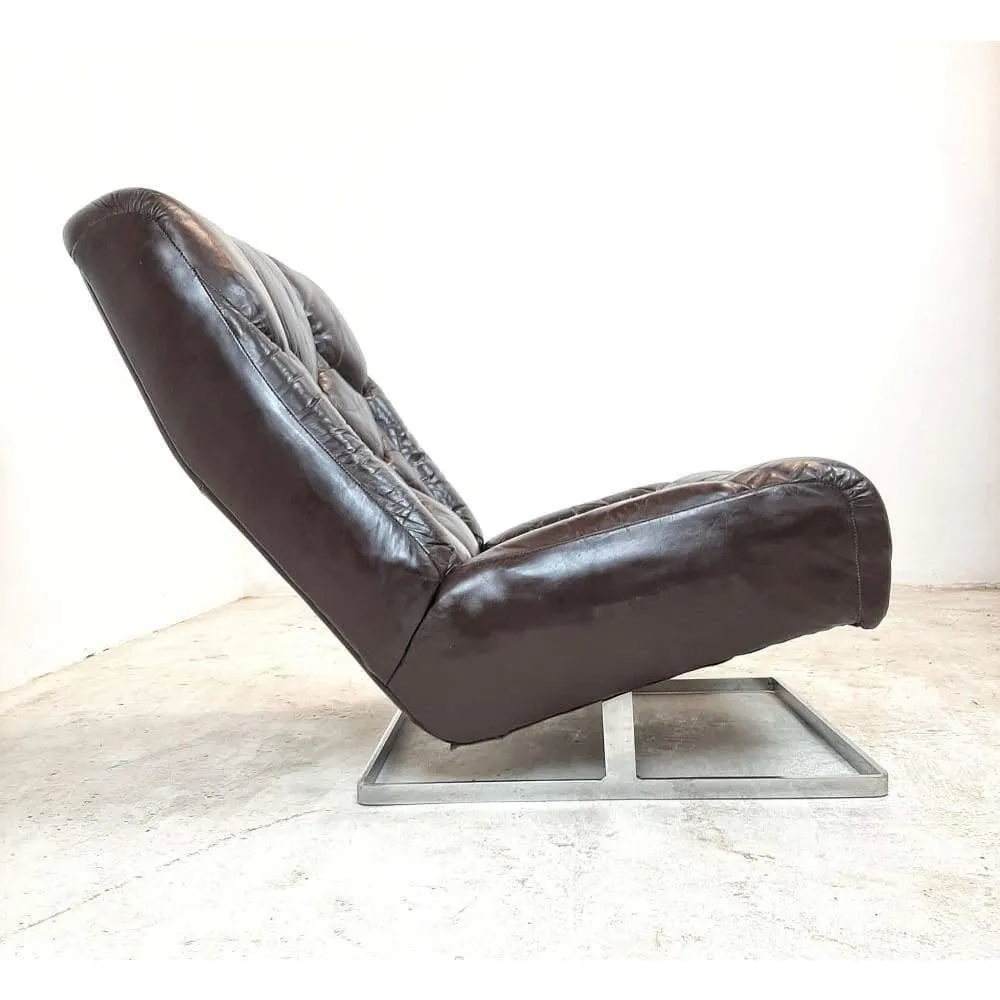 Mid Century 1970'sTetrad Nucleus Mark1 Scalloped Leather Lounge Chairs