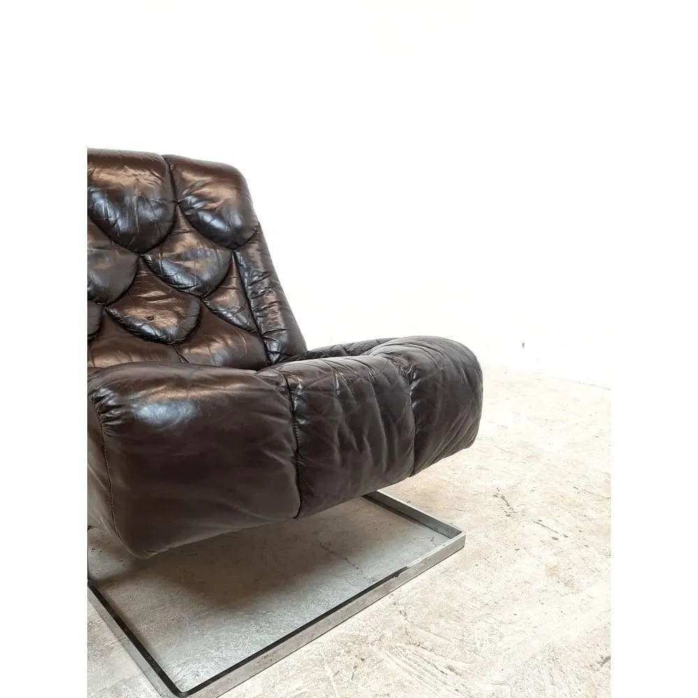 Mid Century 1970'sTetrad Nucleus Mark1 Scalloped Leather Lounge Chairs