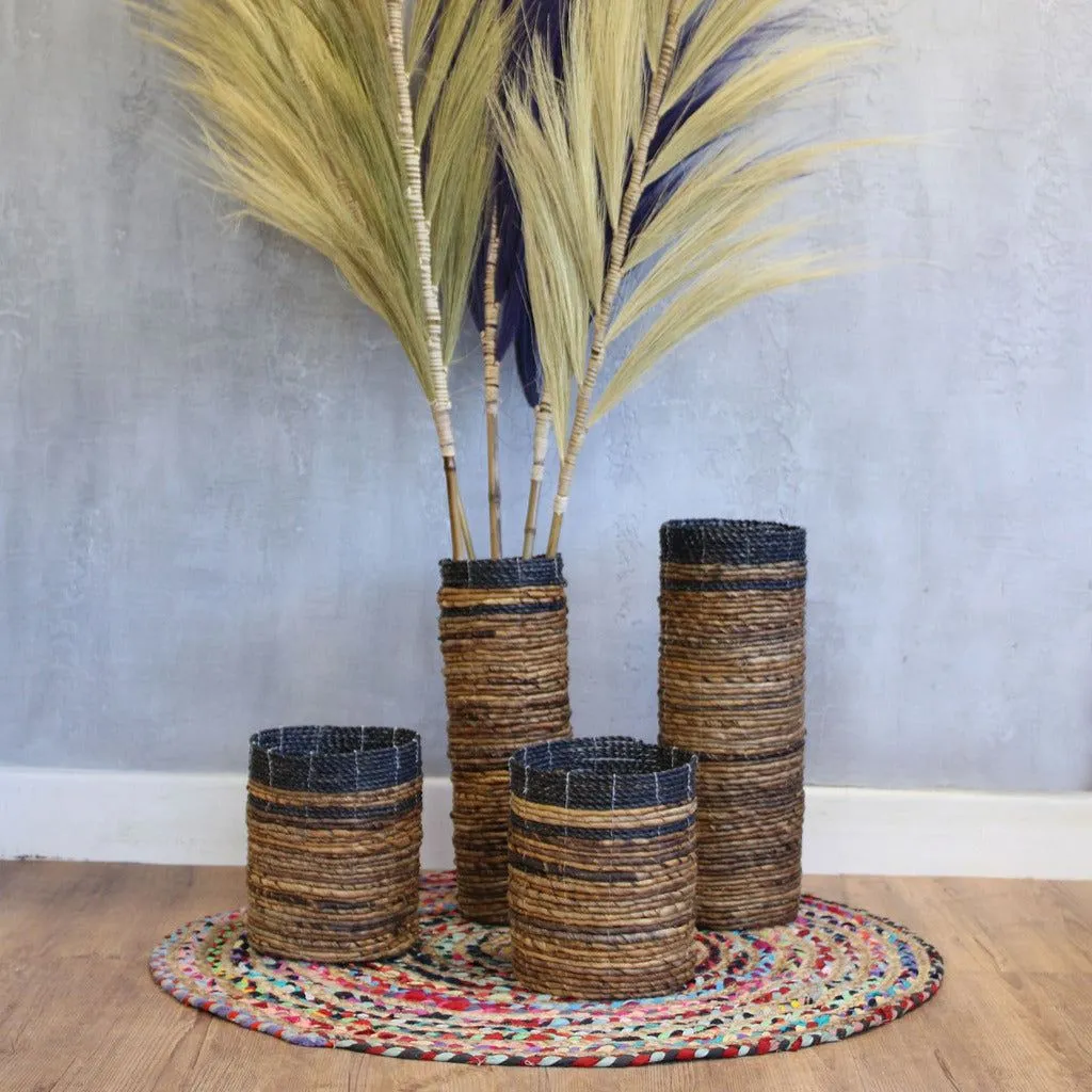 Natural Home Storage - Handmade Seagrass Vase & Bins Set - Fairly Traded