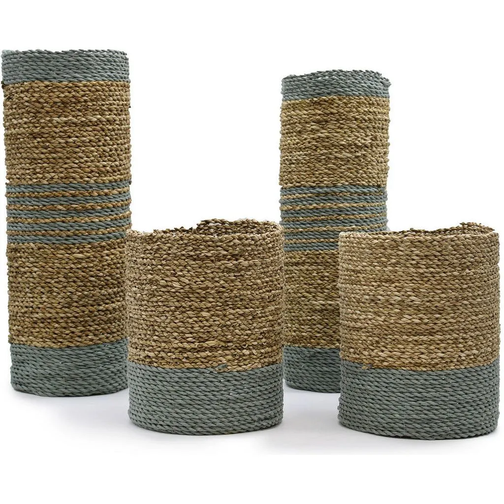 Natural Home Storage - Handmade Seagrass Vase & Bins Set - Fairly Traded