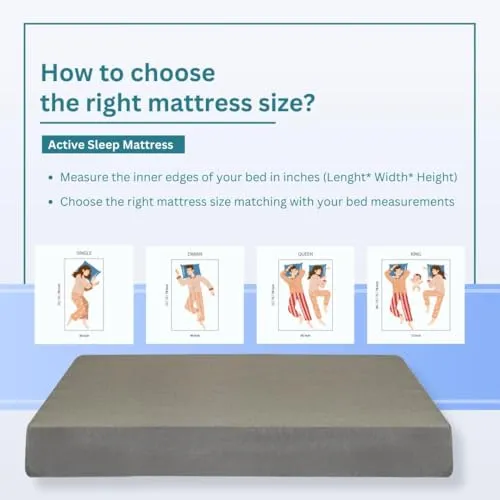 NITYAM Active Sleep Foam Mattress with Superior Comfort – High-Resilience Foam | Medium-Firm Support | Durable Foam Mattress | 3-Year Warranty (72X30X4, Single)