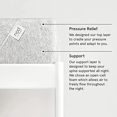 Nod by Tuft & Needle 8-Inch Twin XL Mattress, Adaptive Foam Bed in a Box, Responsive and Supportive, CertiPUR-US, 100-Night Sleep Trial, 10-Year Limited Warranty