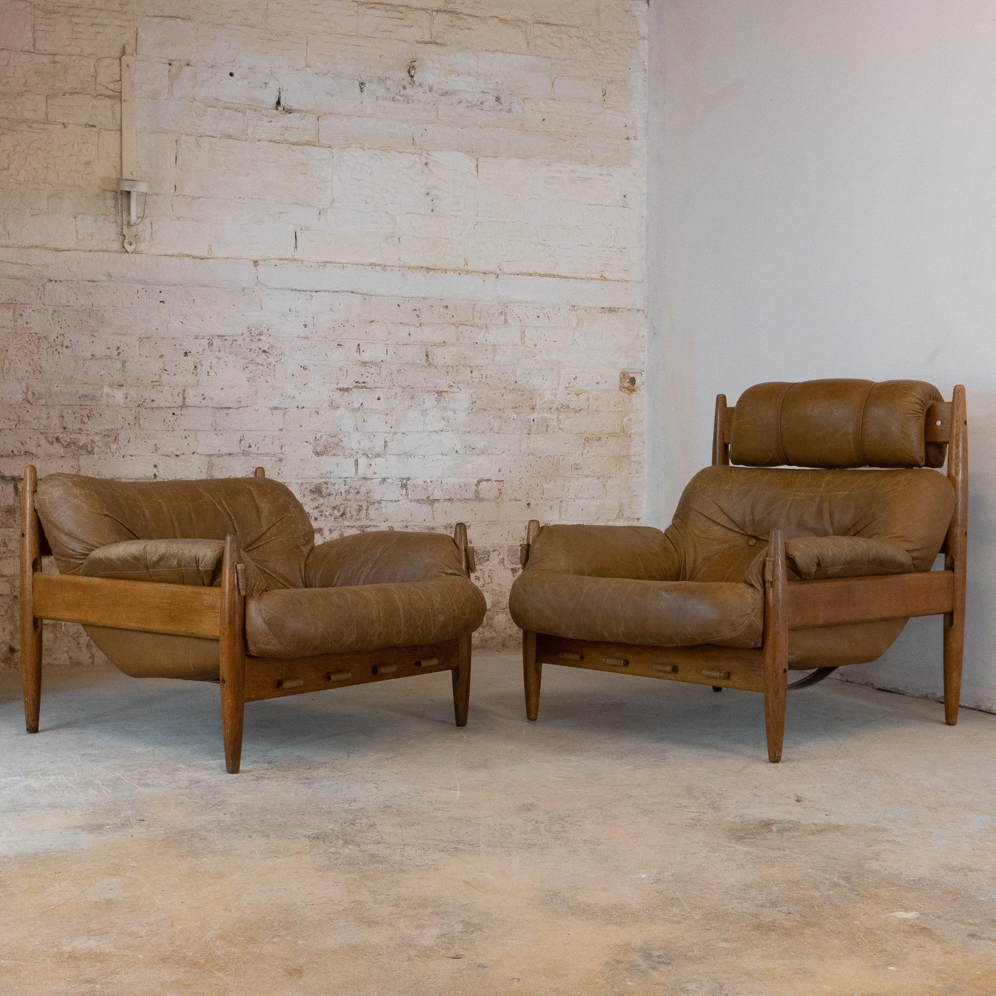 Pair of Brazilian Mid Century Lounge Chairs