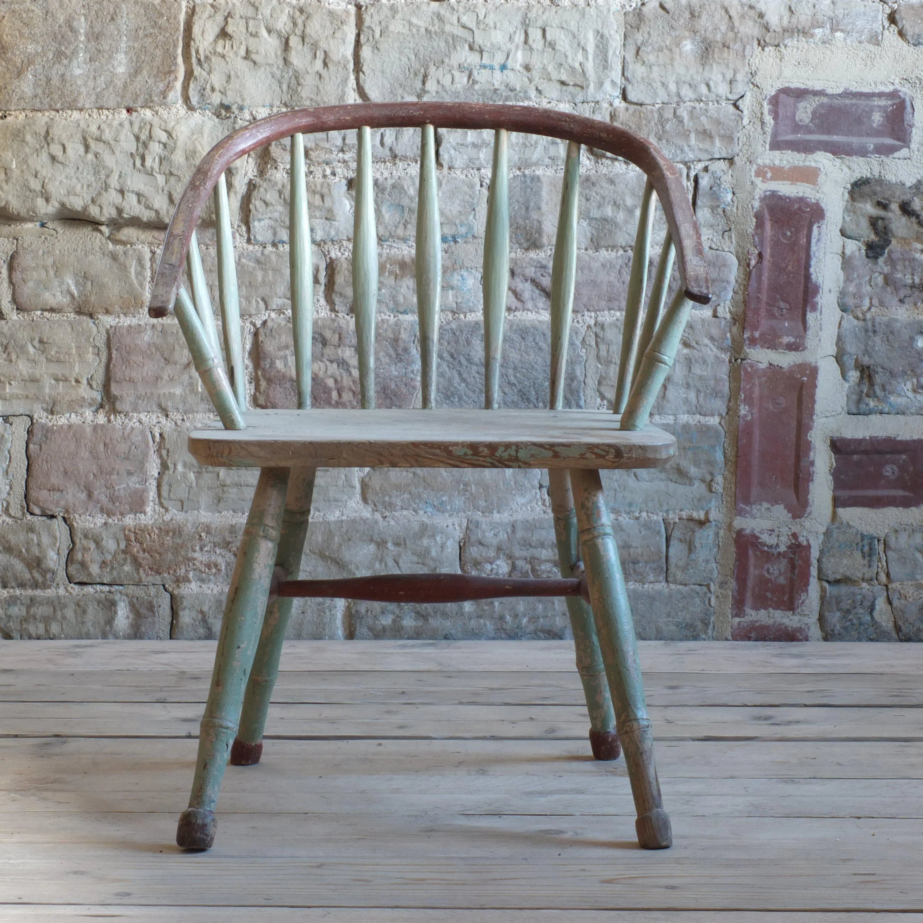 Pair of Windsor Stick Back Painted Chairs (1st pair)