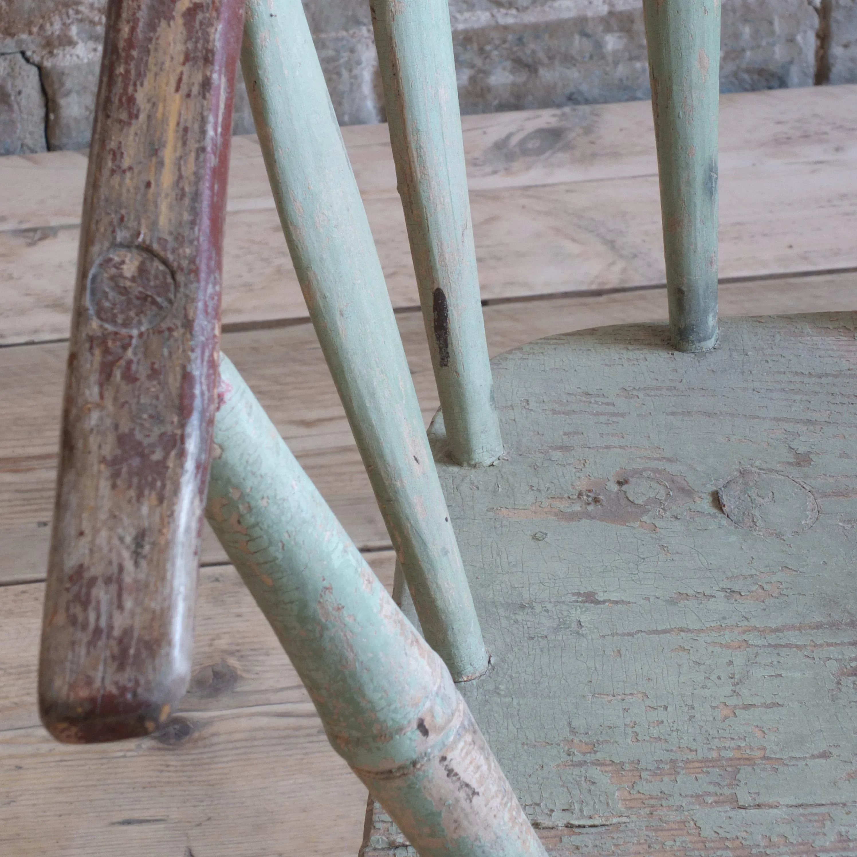 Pair of Windsor Stick Back Painted Chairs (1st pair)