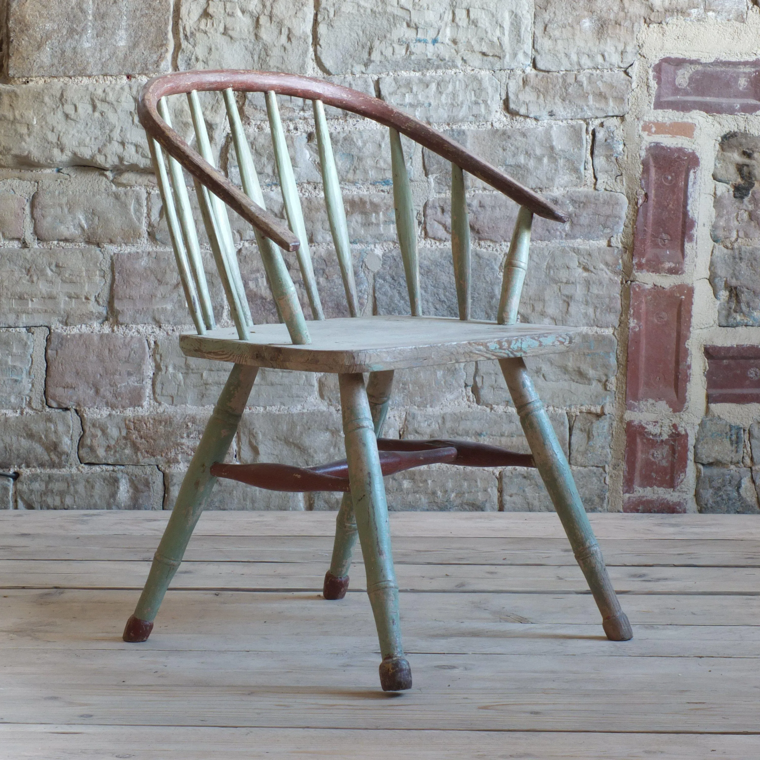 Pair of Windsor Stick Back Painted Chairs (1st pair)
