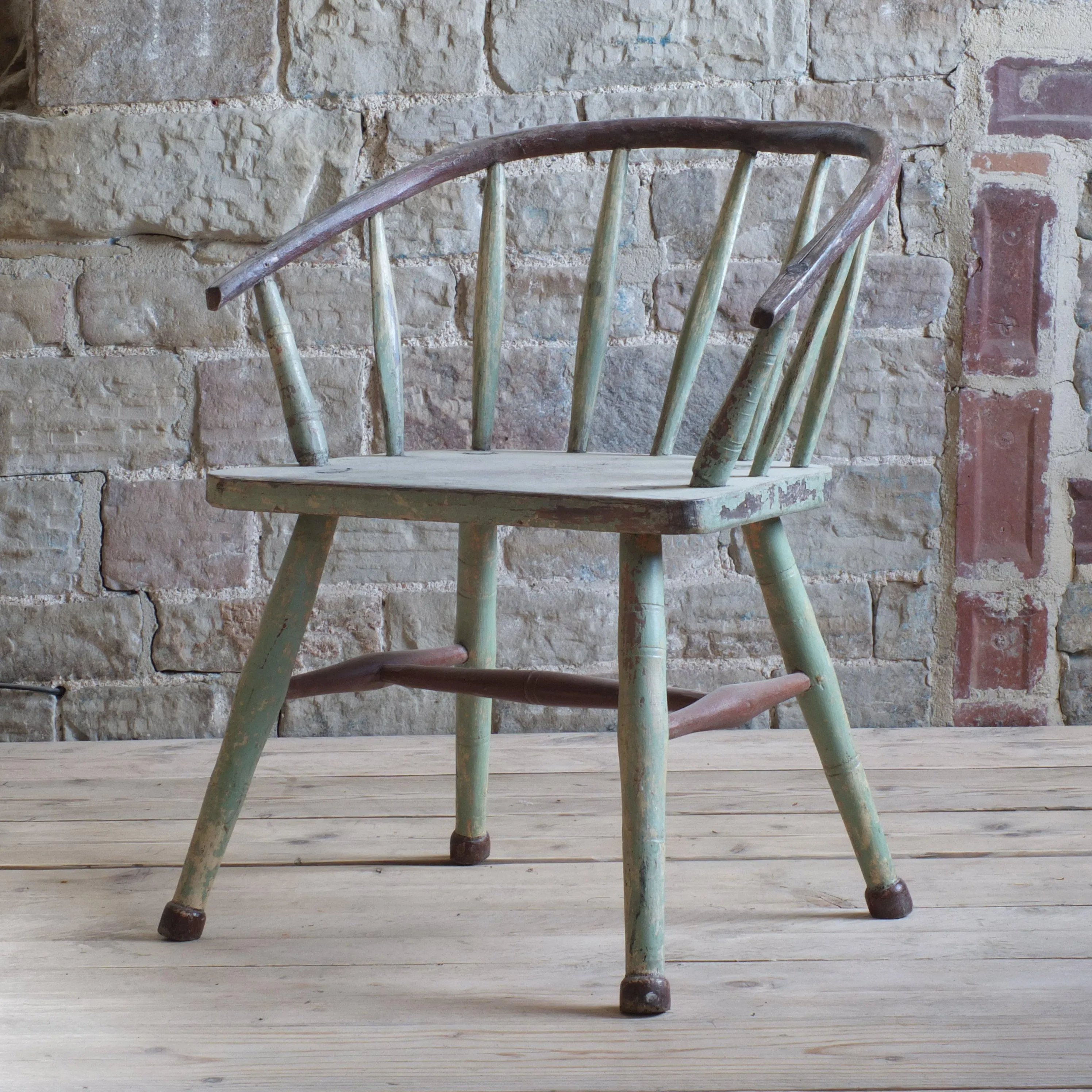 Pair of Windsor Stick Back Painted Chairs (1st pair)