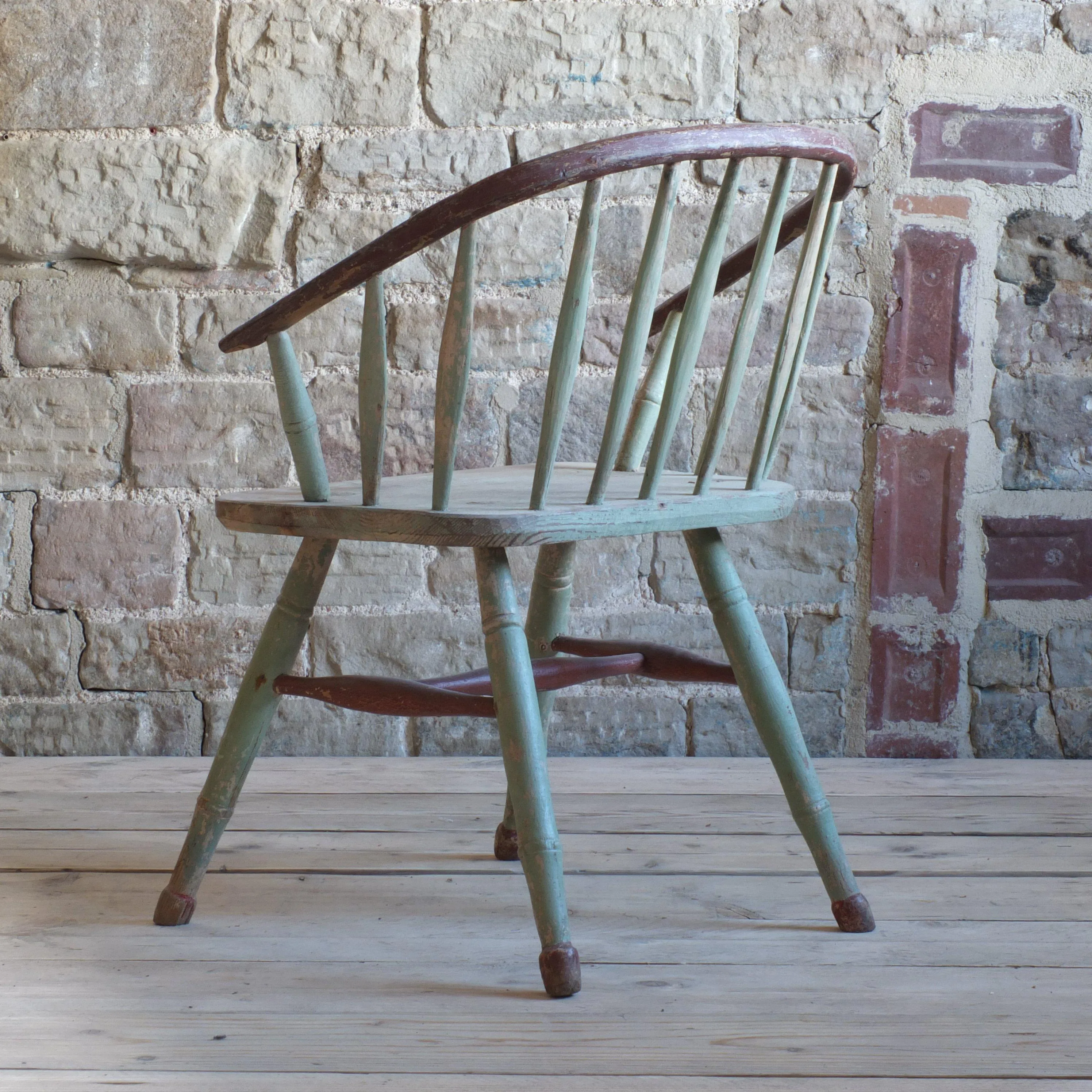 Pair of Windsor Stick Back Painted Chairs (1st pair)