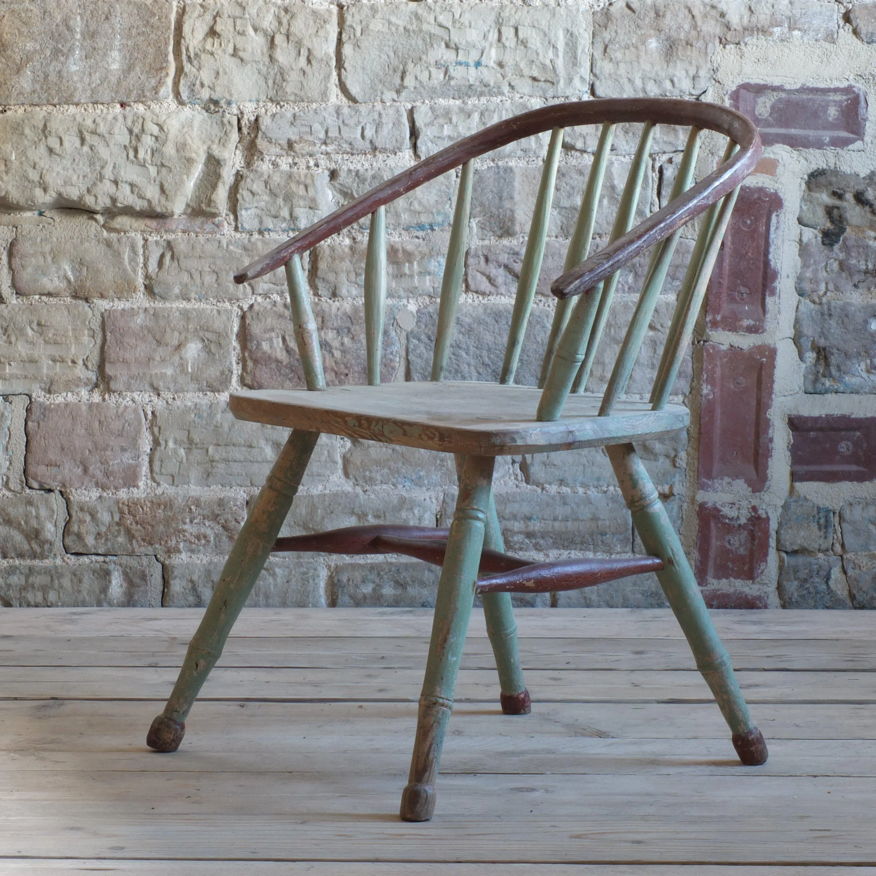 Pair of Windsor Stick Back Painted Chairs (1st pair)