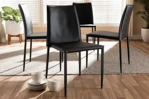 Pascha Black Faux Leather Upholstered Dining Chair - 4pcs