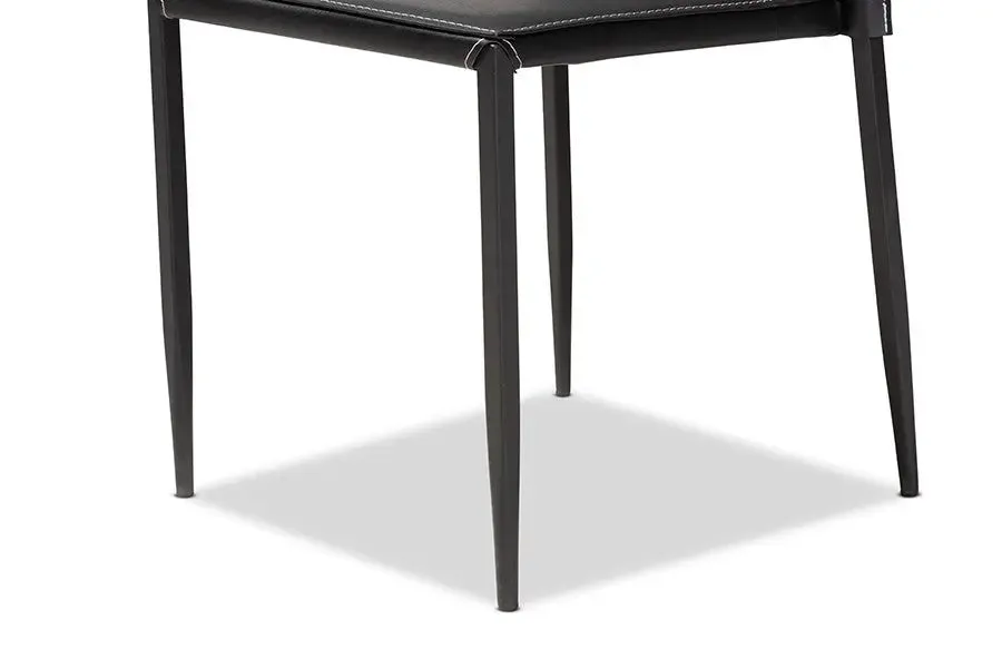 Pascha Black Faux Leather Upholstered Dining Chair - 4pcs
