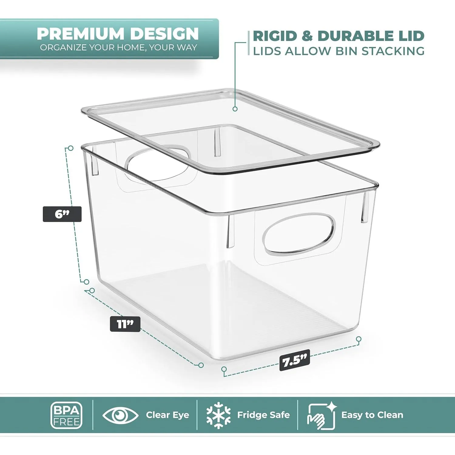 Plastic Container Bins with Lids