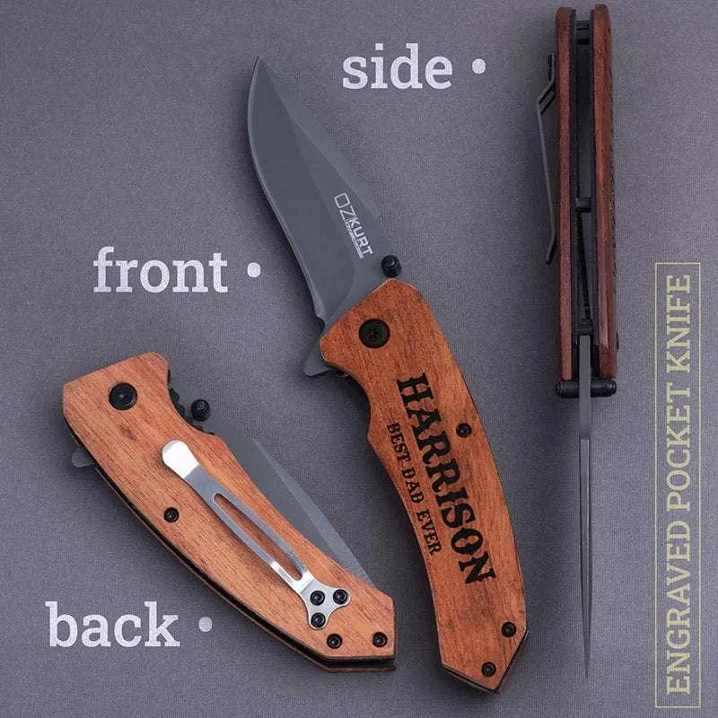 Pocket Knives Engraved, Fathers Day Gifts for Him