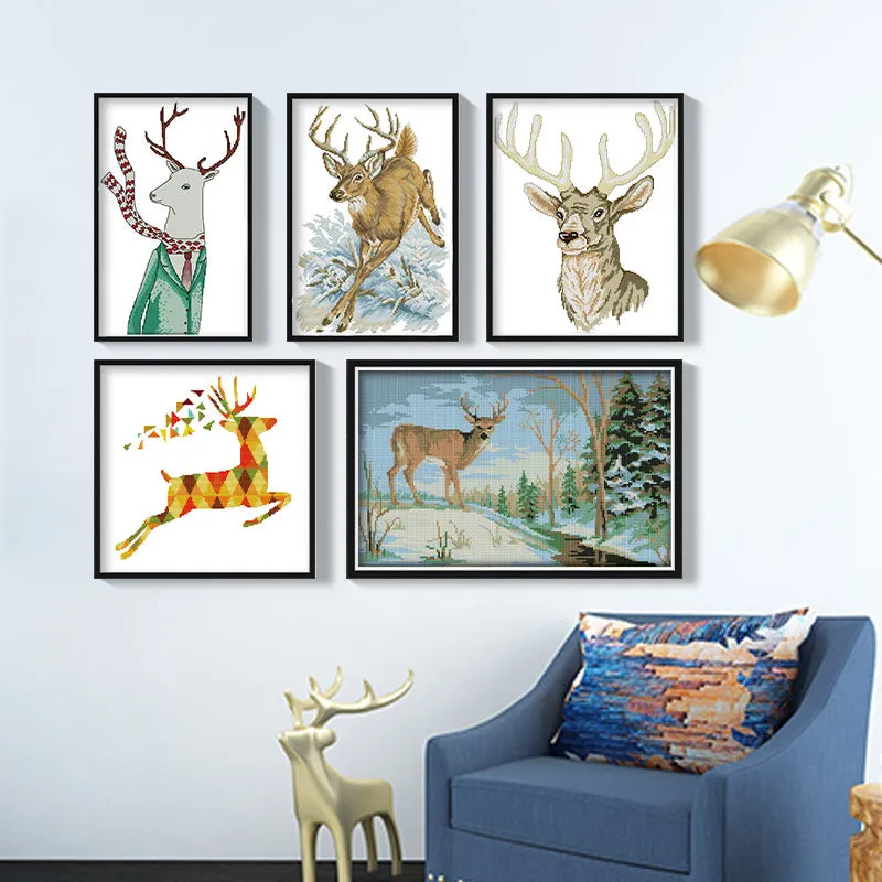 Poppy Crafts Cross-Stitch Kit 63 - The Deery in the Forest*