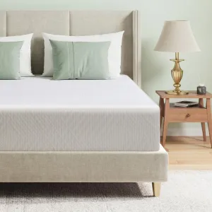 Queen Mattress in a Box, 10 inch Mattresses for Platform Bed Double Size Daybed, Green Tea Memory Foam Medium Firm