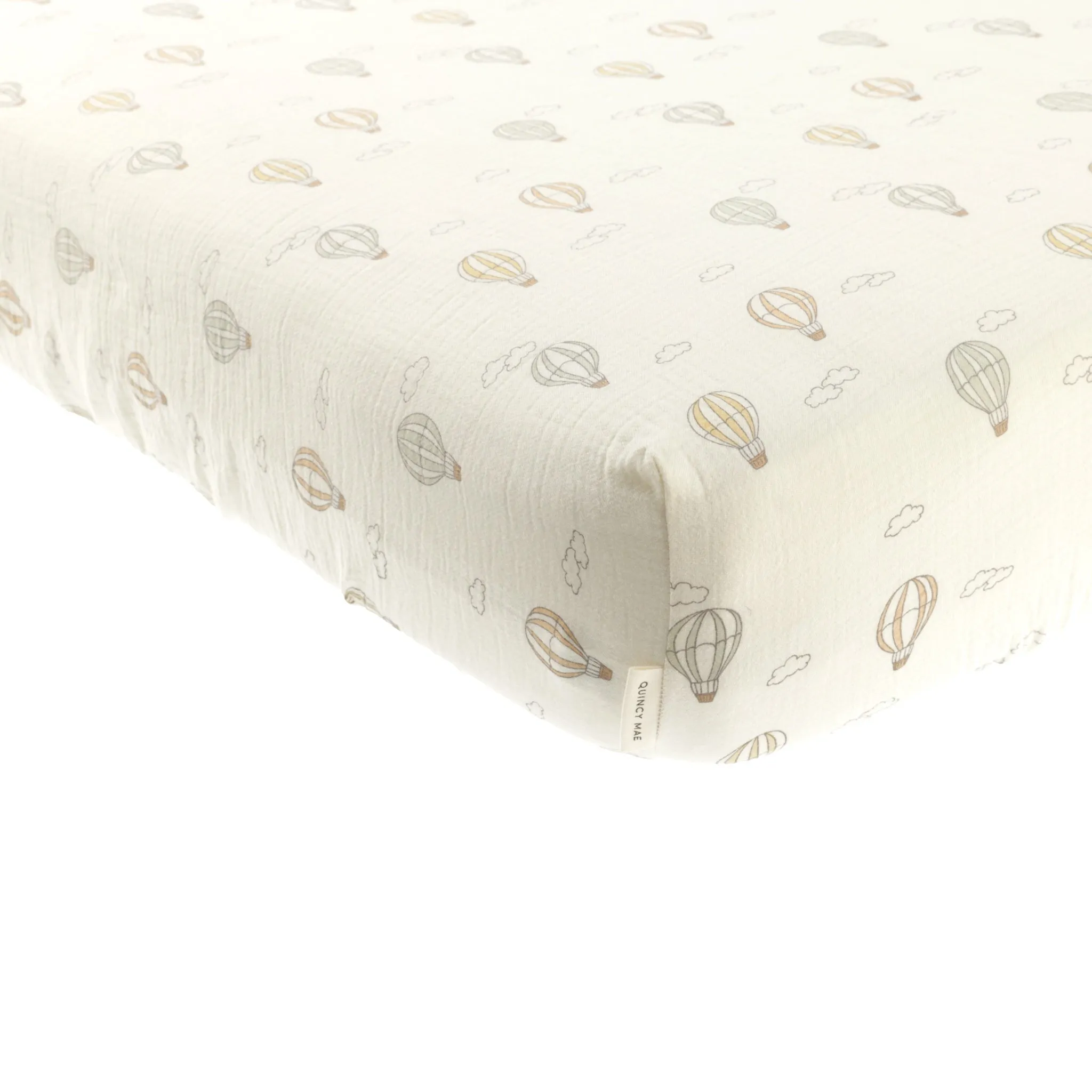 Quincy Mae Woven Crib Sheet - Hot Air Balloons