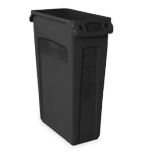 RUBBERMAID SLIM JIM RECTANGULAR TRASH CAN - BLACK 23 GAL