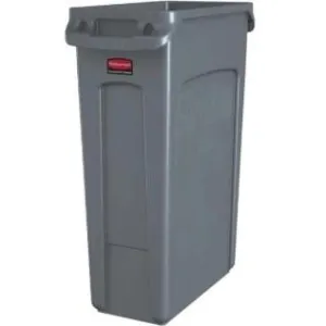 RUBBERMAID SLIM JIM RECTSNGULAR TRASH CAN - GRAY