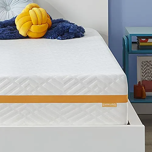 Simmons - Gel Memory Foam Mattress - 12 Inch, Twin Size, Plush Feel, Motion Isolating, Moisture Wicking Cover, CertiPur-US Certified, 100-Night Trial