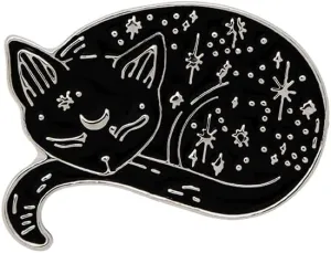 Sleeping Black Cat Enamel Pin Hat Coat Bag Decoration Delicate Cartoon Badge Jewelry Gift for Girls Women