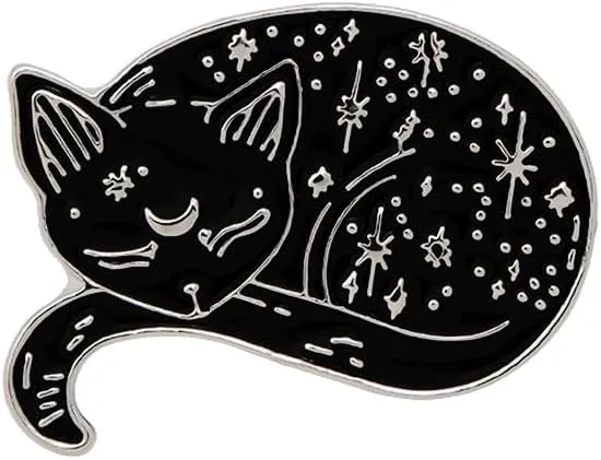Sleeping Black Cat Enamel Pin Hat Coat Bag Decoration Delicate Cartoon Badge Jewelry Gift for Girls Women