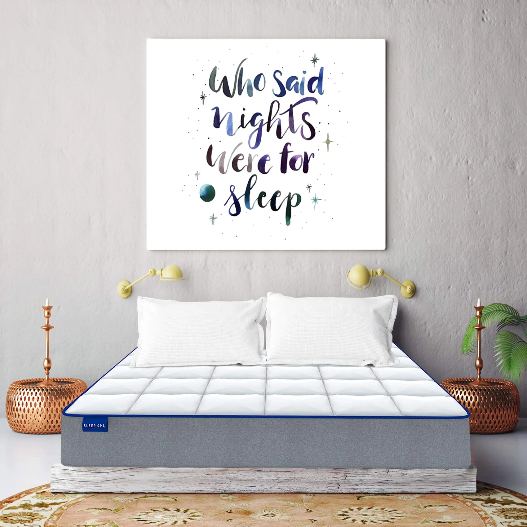SLEEPSPA by COIRFIT MEMO-X 8' Inch Queen Size Memory Foam Mattress | Provides Comfort, Back and Spinal Support | Pressure Relieving, Firm, Breathable, Quilted Knitted Fabric (75x60x8, White)