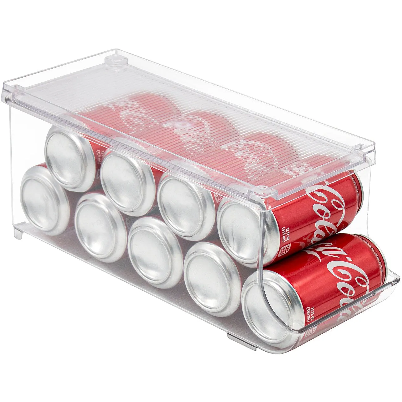 Soda Can Organizer Bin with Lid