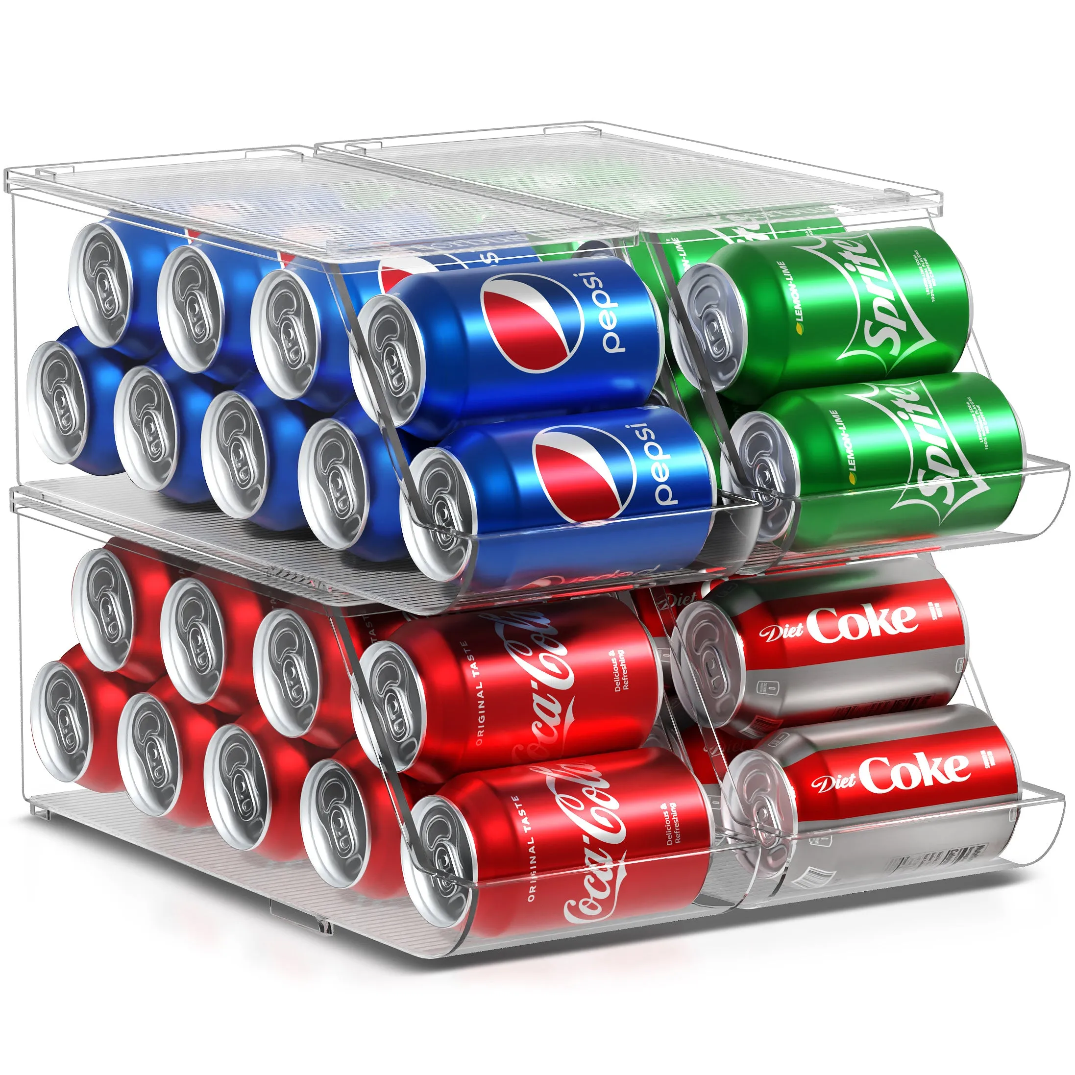 Soda Can Organizer Bin with Lid