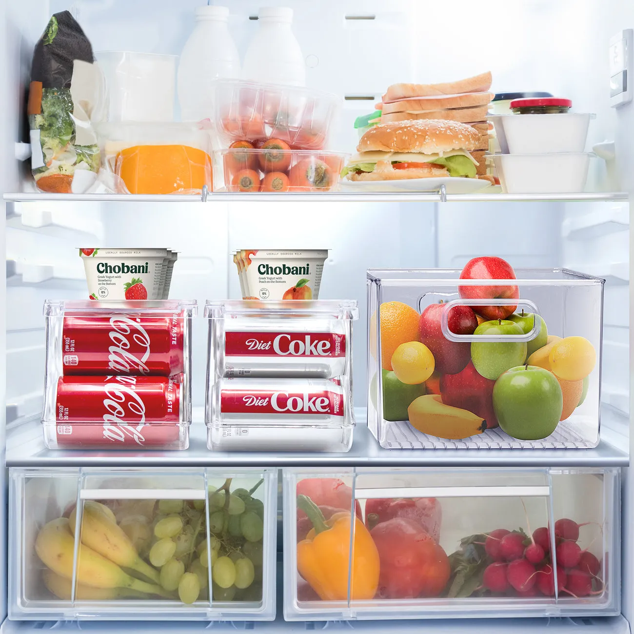 Soda Can Organizer Bin with Lid