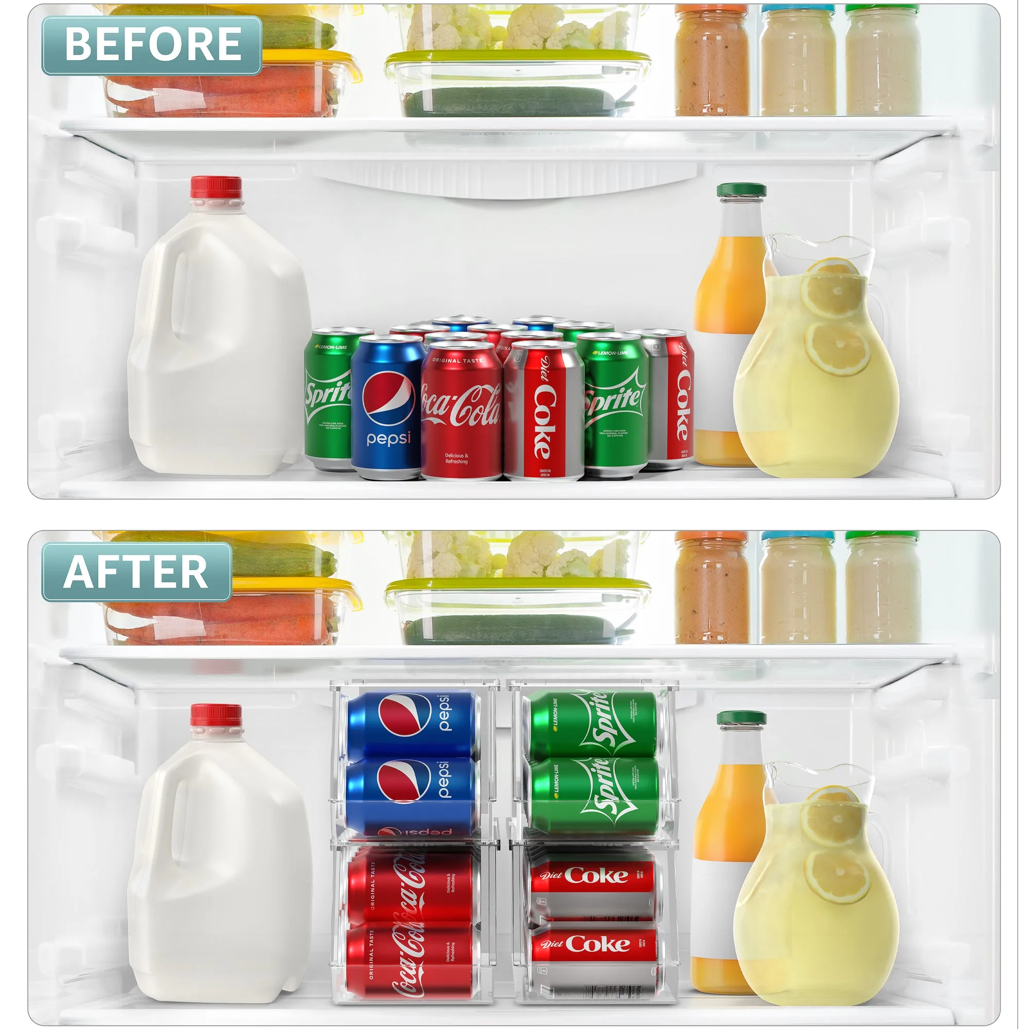 Soda Can Organizer Bin with Lid