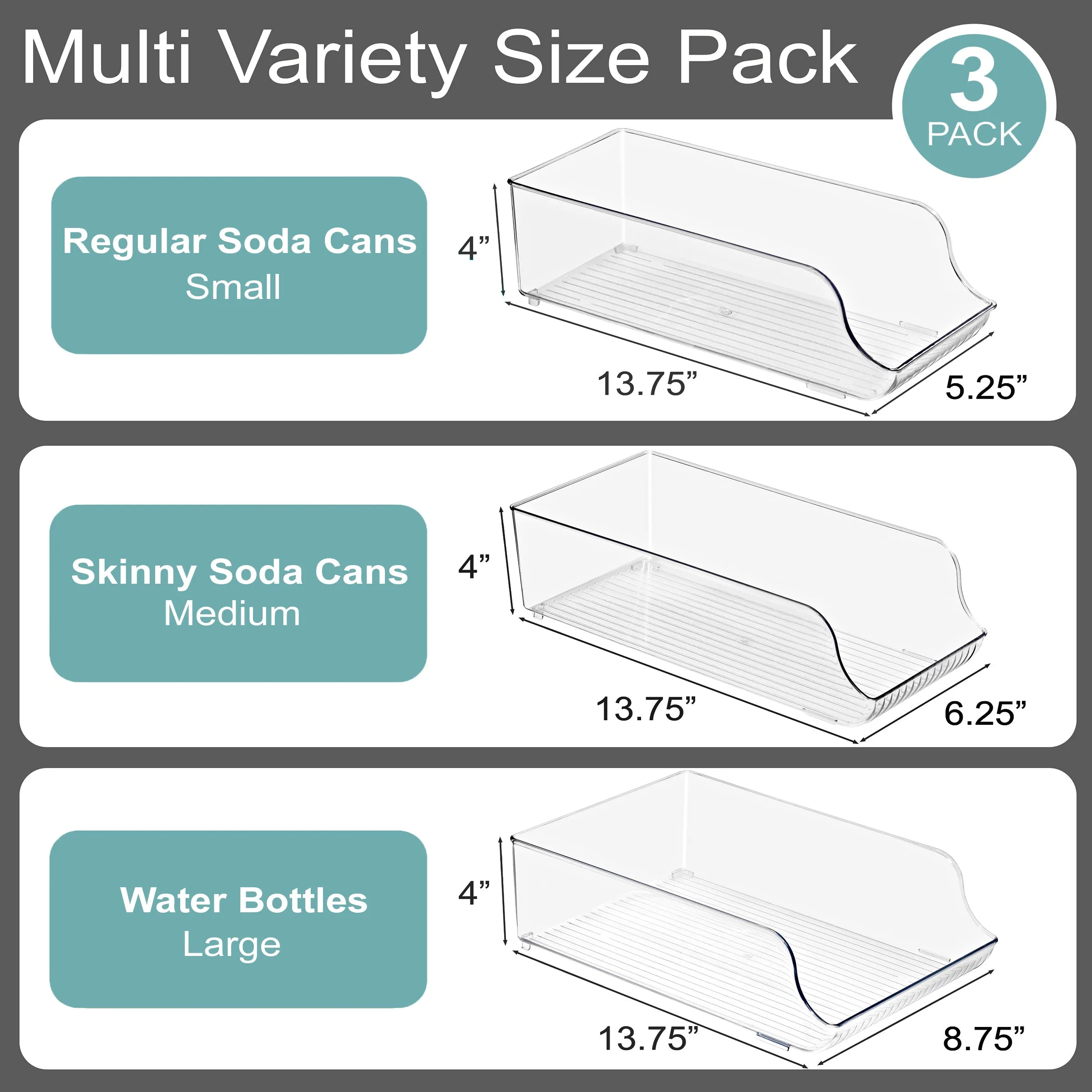 Soda Can Organizer Bin with Lid