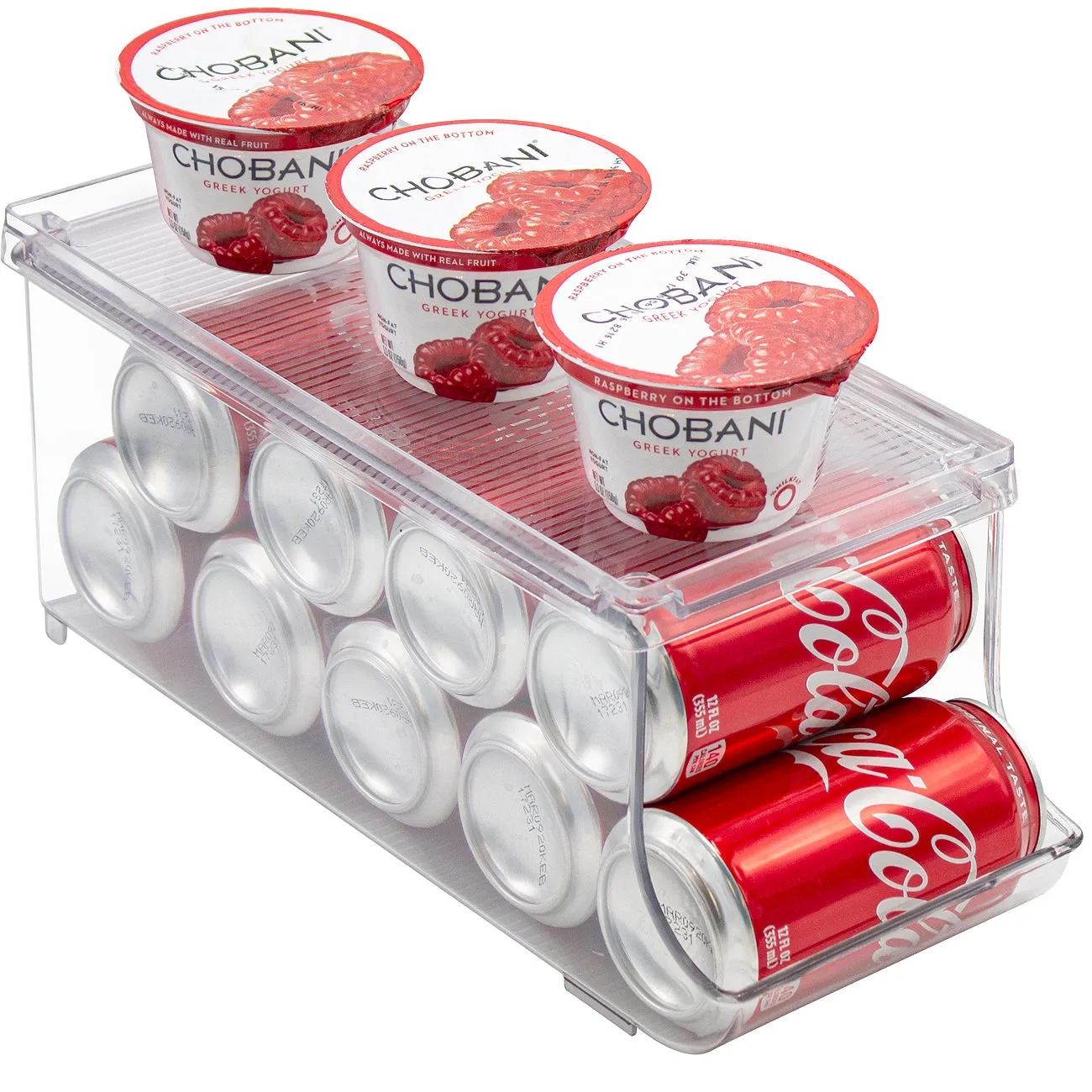 Soda Can Organizer Bin with Lid