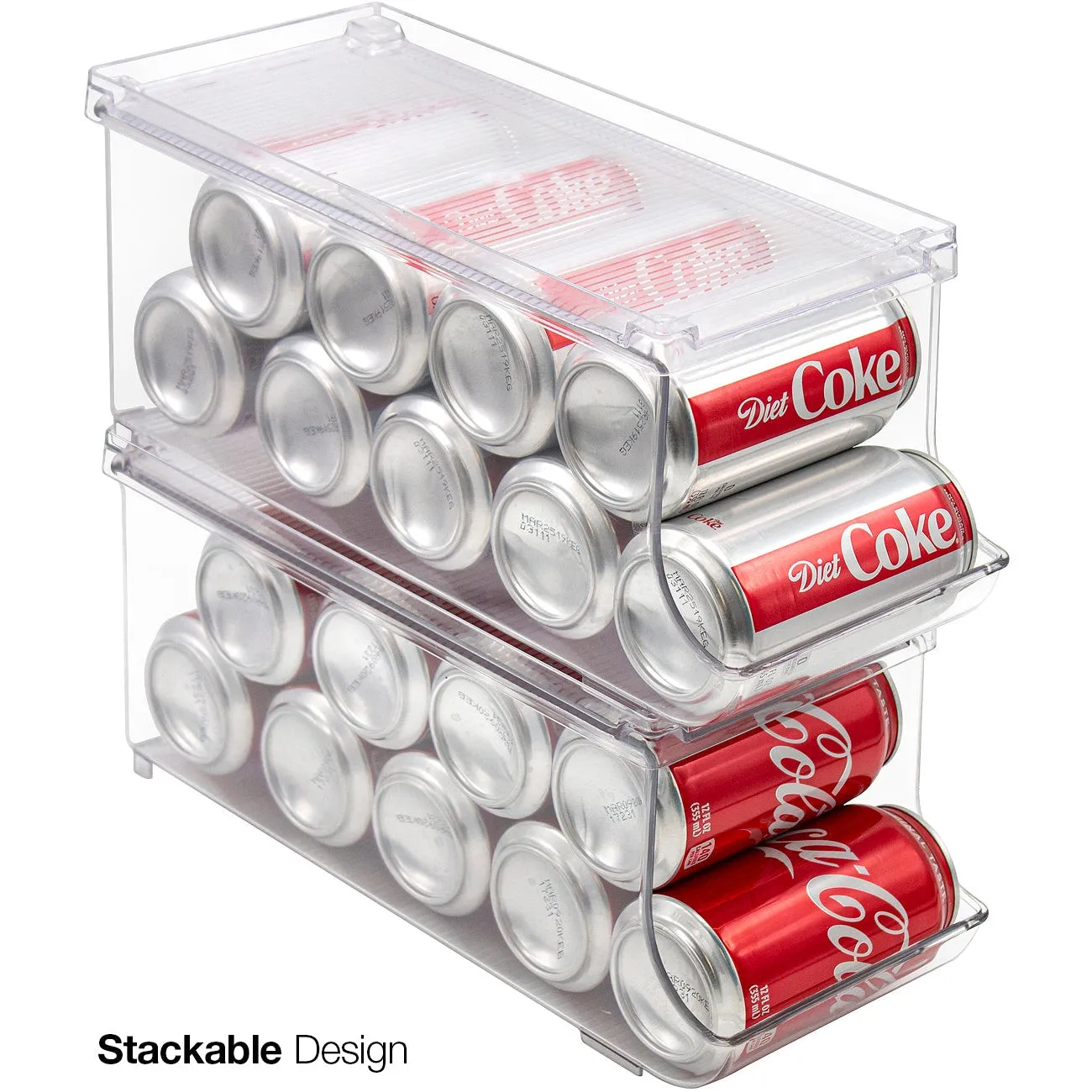 Soda Can Organizer Bin with Lid
