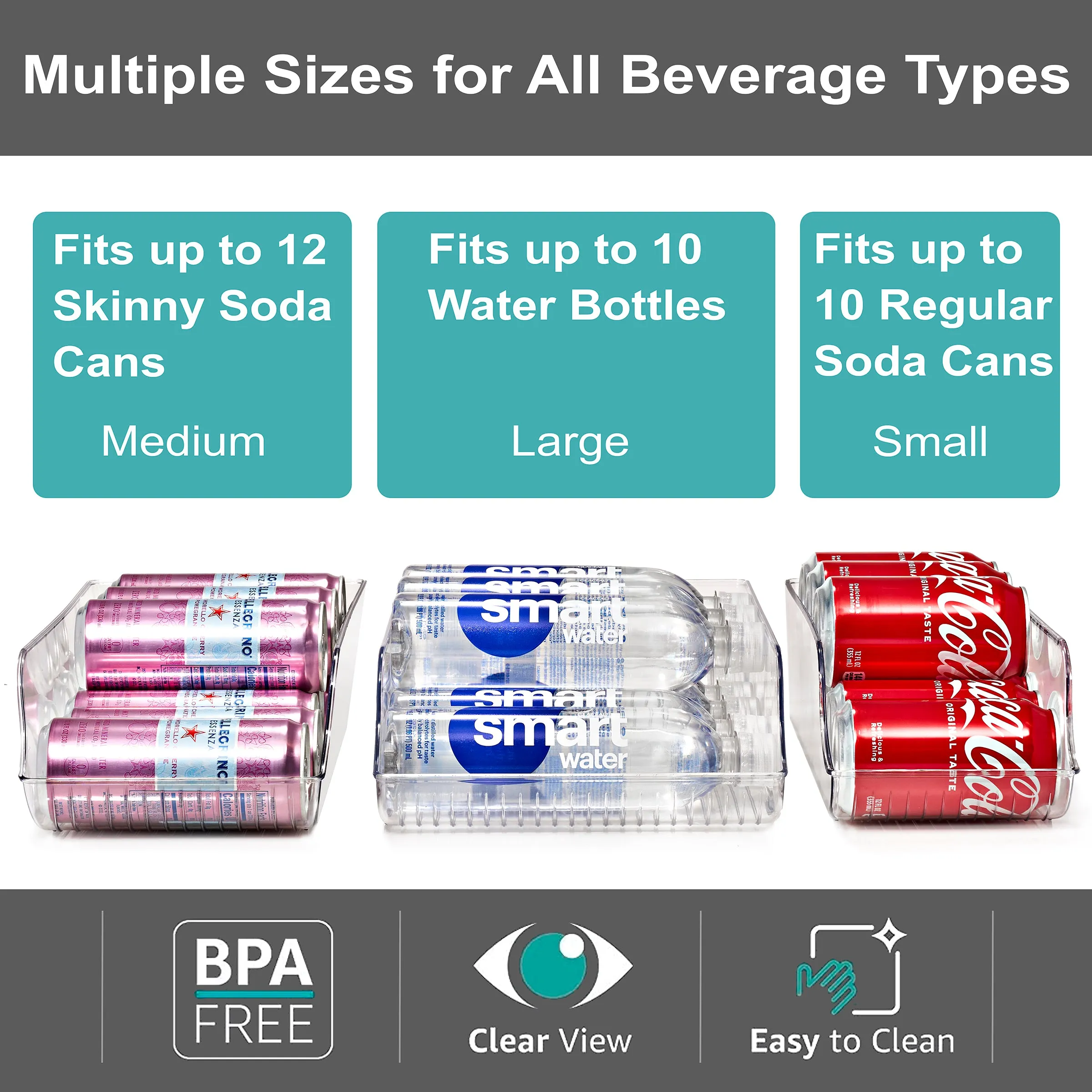 Soda Can Organizer Bin with Lid