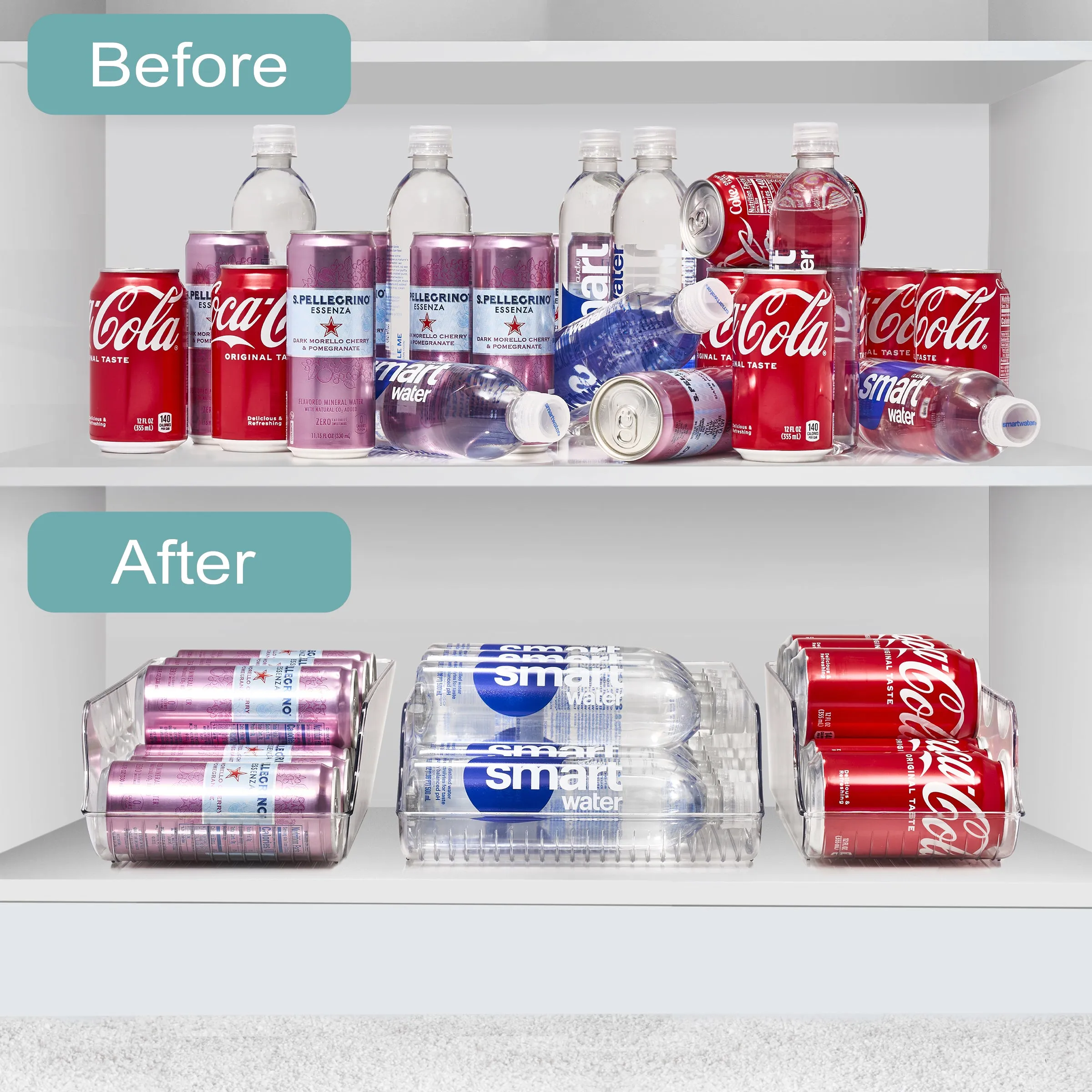 Soda Can Organizer Bin with Lid