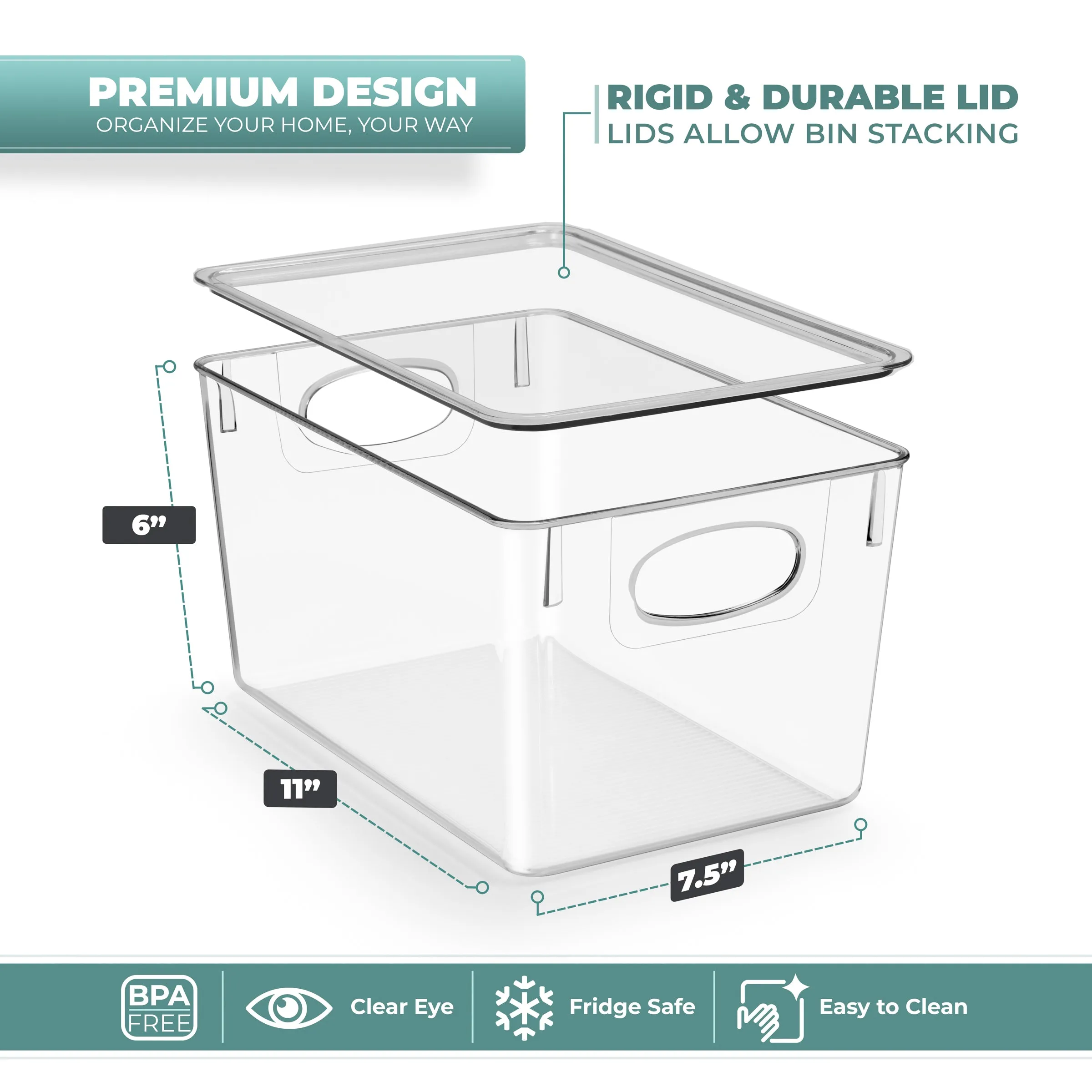 Storage Bins with Lids Set (Large)