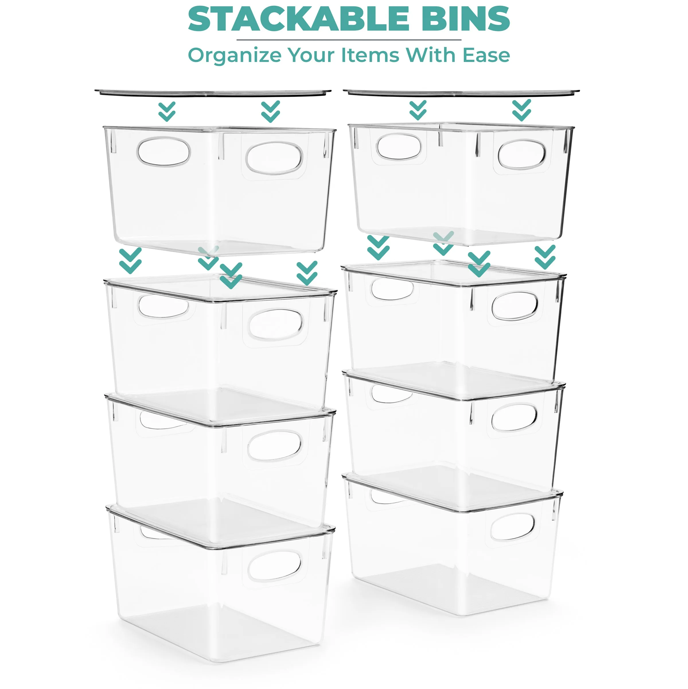 Storage Bins with Lids Set (Large)