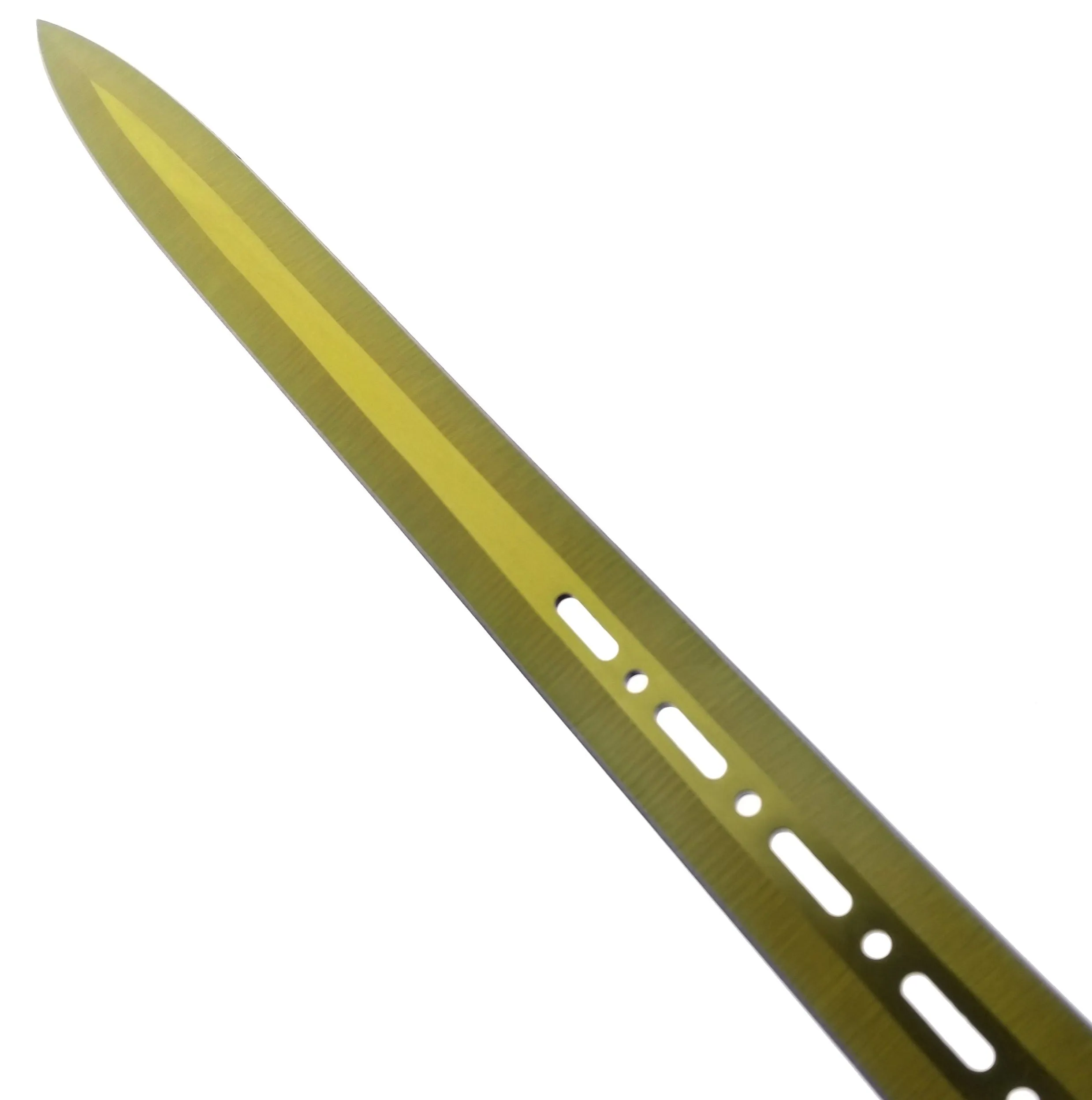 Tactical Master Machete Yellow titanium blade, 3PCS yellow dart, black nylon sleeve