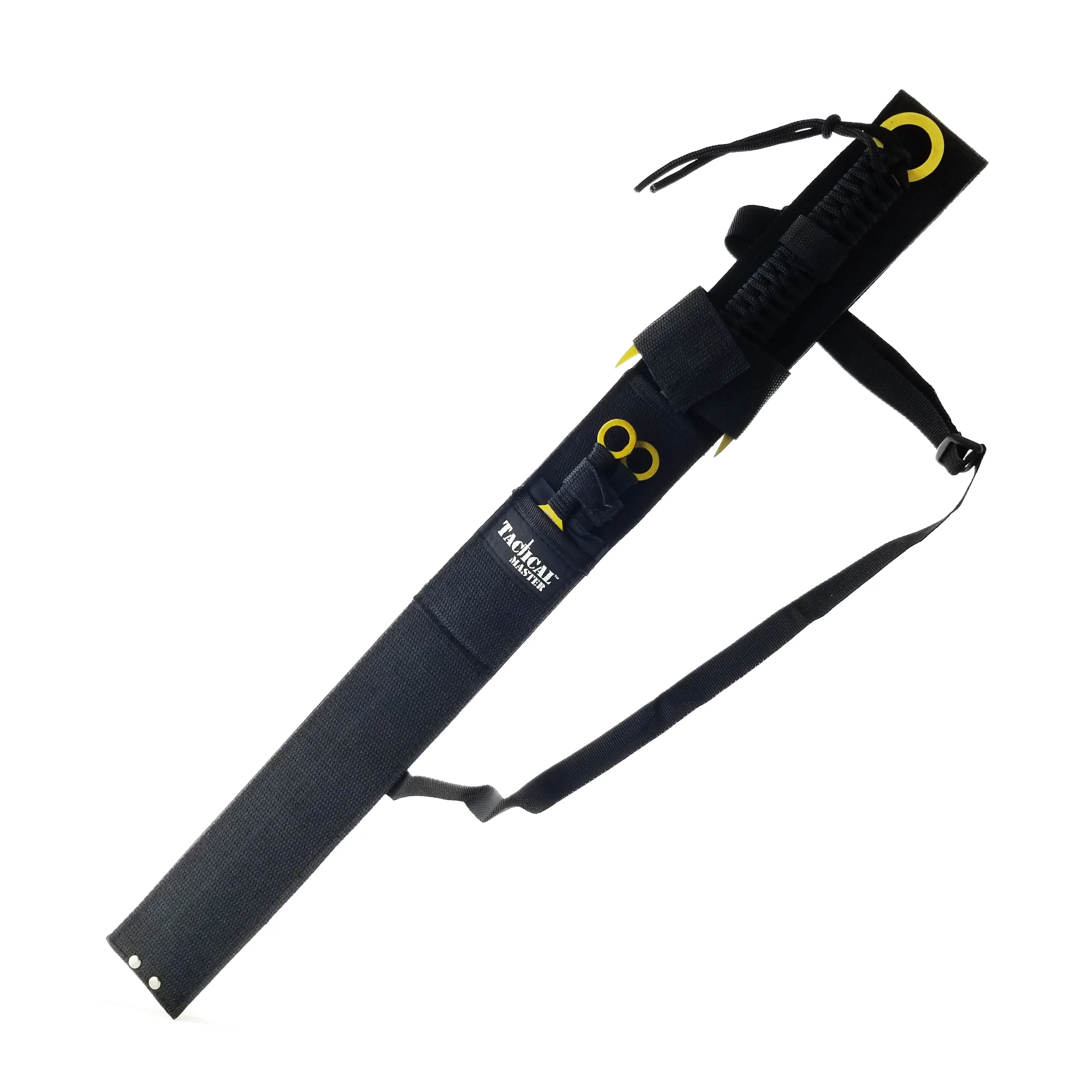 Tactical Master Machete Yellow titanium blade, 3PCS yellow dart, black nylon sleeve
